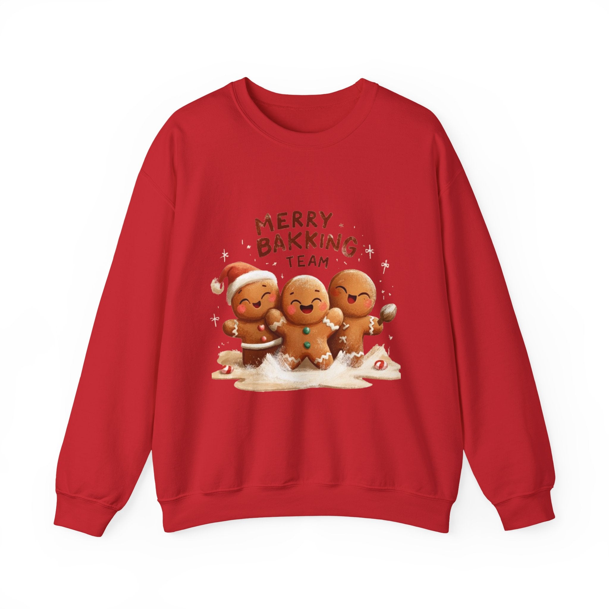 Holiday Sweatshirt - "Merry Baking Team" Gingerbread Crewneck