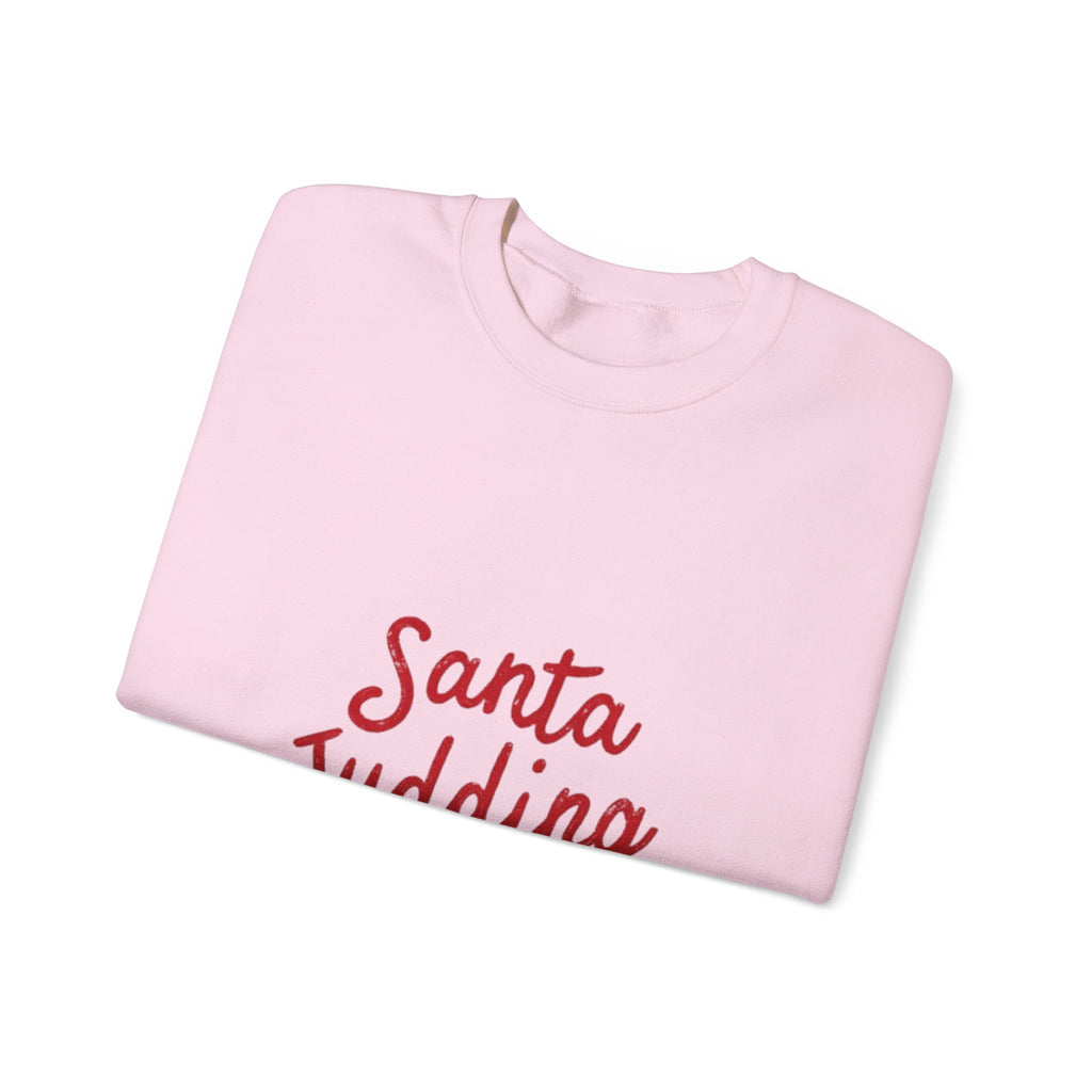 Santa Judging Crewneck Sweatshirt — Funny Christmas Holiday Sweatshirt ("Santa Judging, Stop Me")