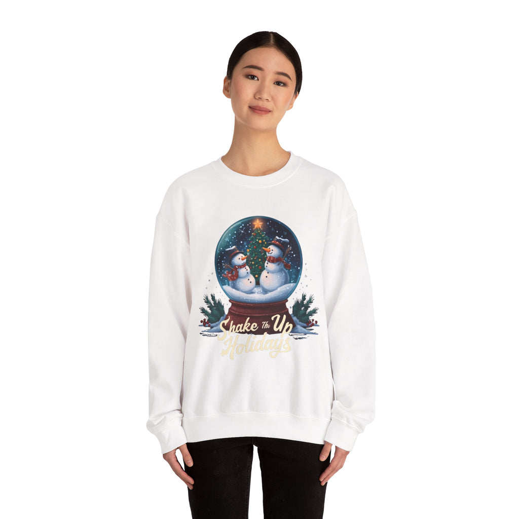 Snow Globe Snowmen Crewneck Sweatshirt — "Shake Me Up Mommy" Holiday Sweatshirt
