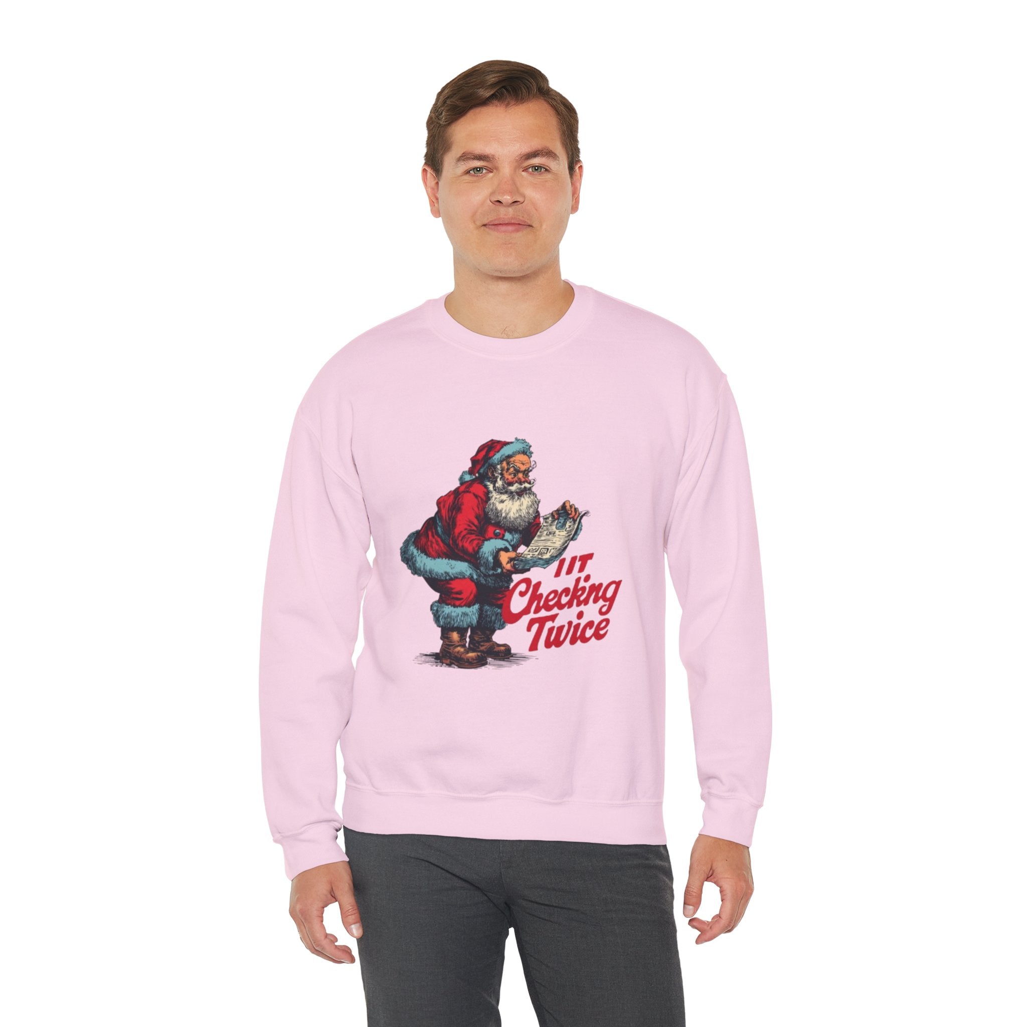 Christmas Sweatshirt - Vintage Santa "I’m Checking Twice" Holiday Crewneck