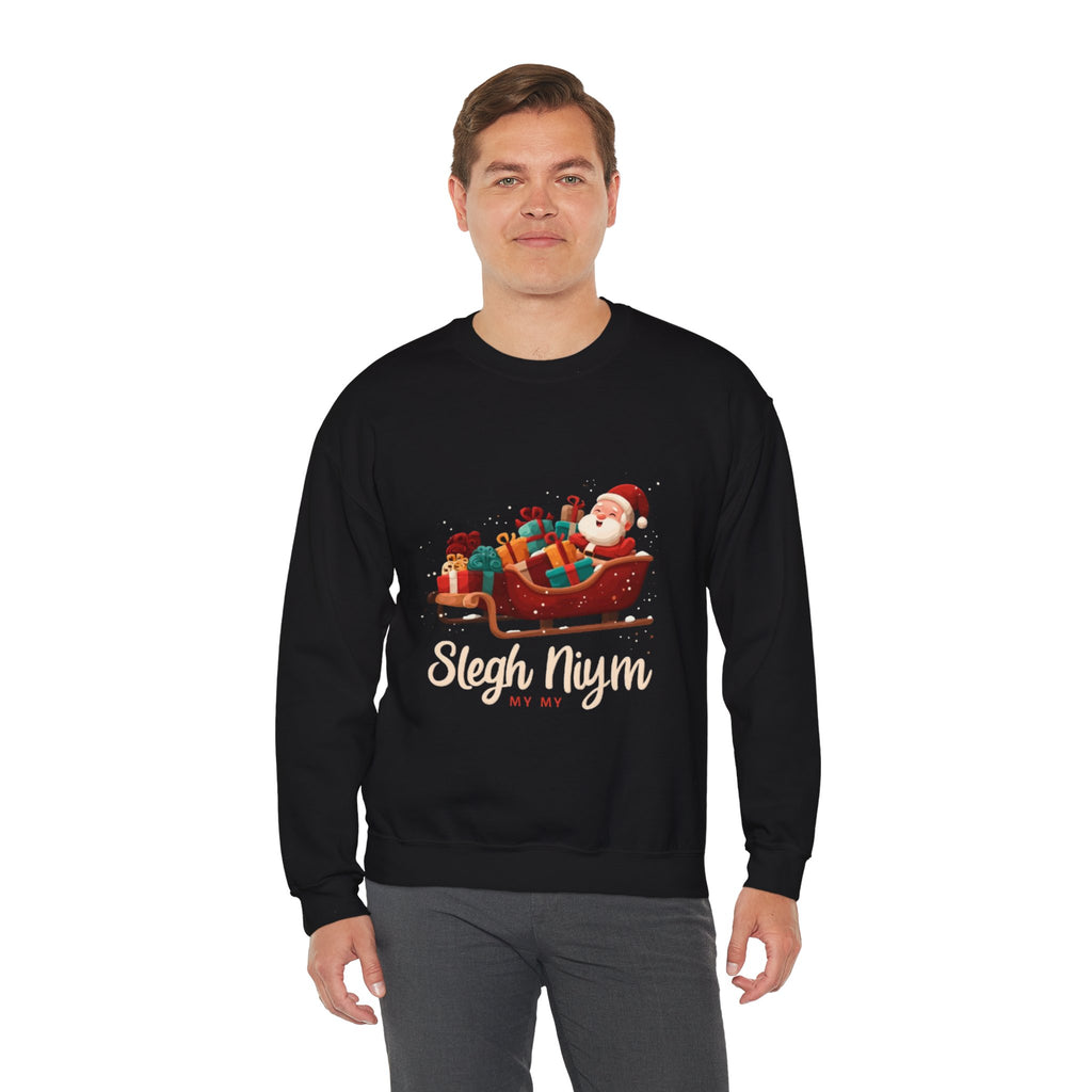 Christmas Santa Sleigh Crewneck Sweatshirt — "Sleigh Niym" Holiday Graphic