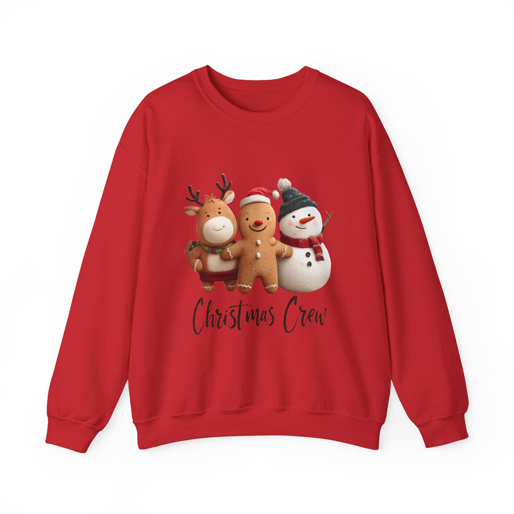 Christmas Crew Sweatshirt — Cute Gingerbread, Reindeer & Snowman Holiday Pullover