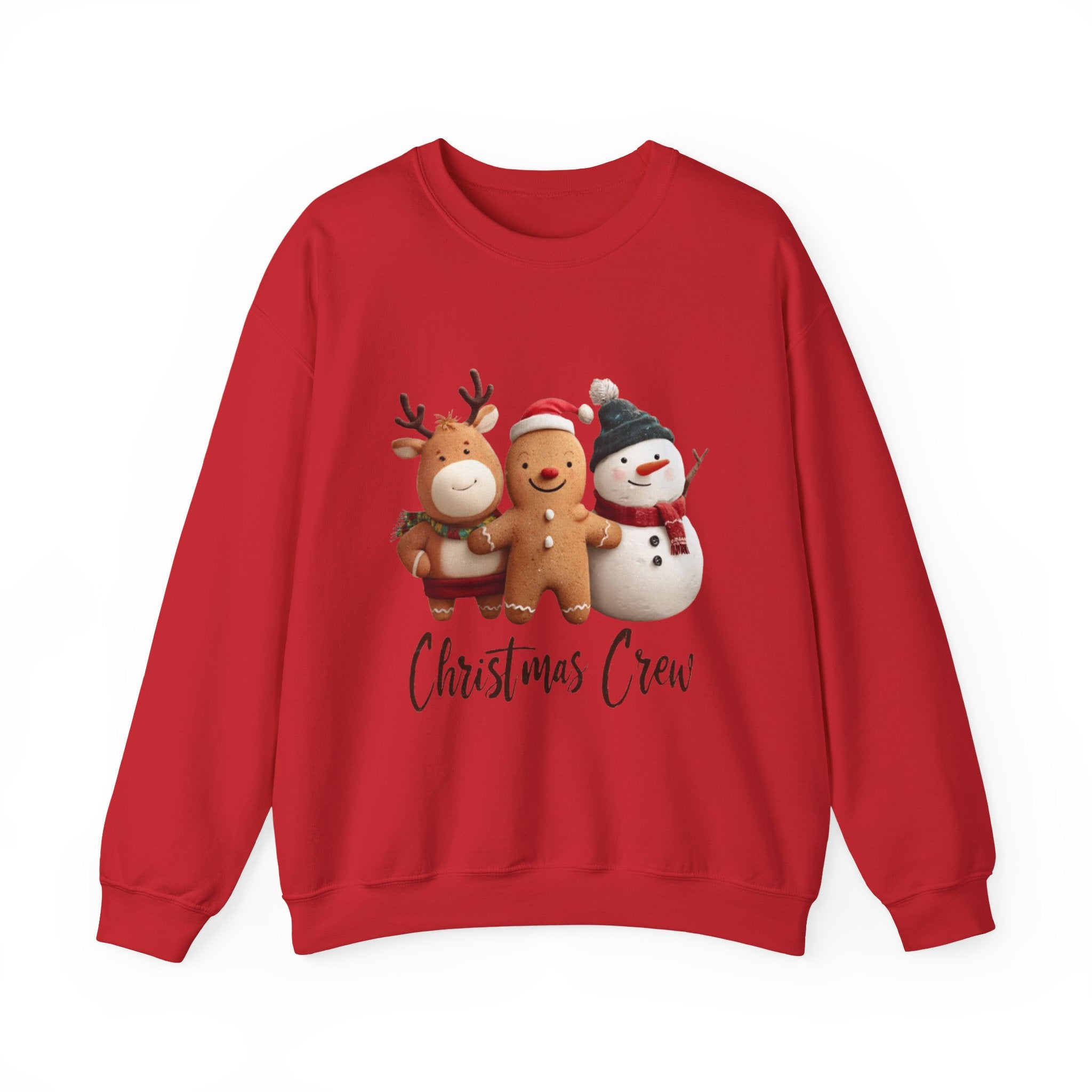 Christmas Crew Sweatshirt — Cute Gingerbread, Reindeer & Snowman Holiday Pullover