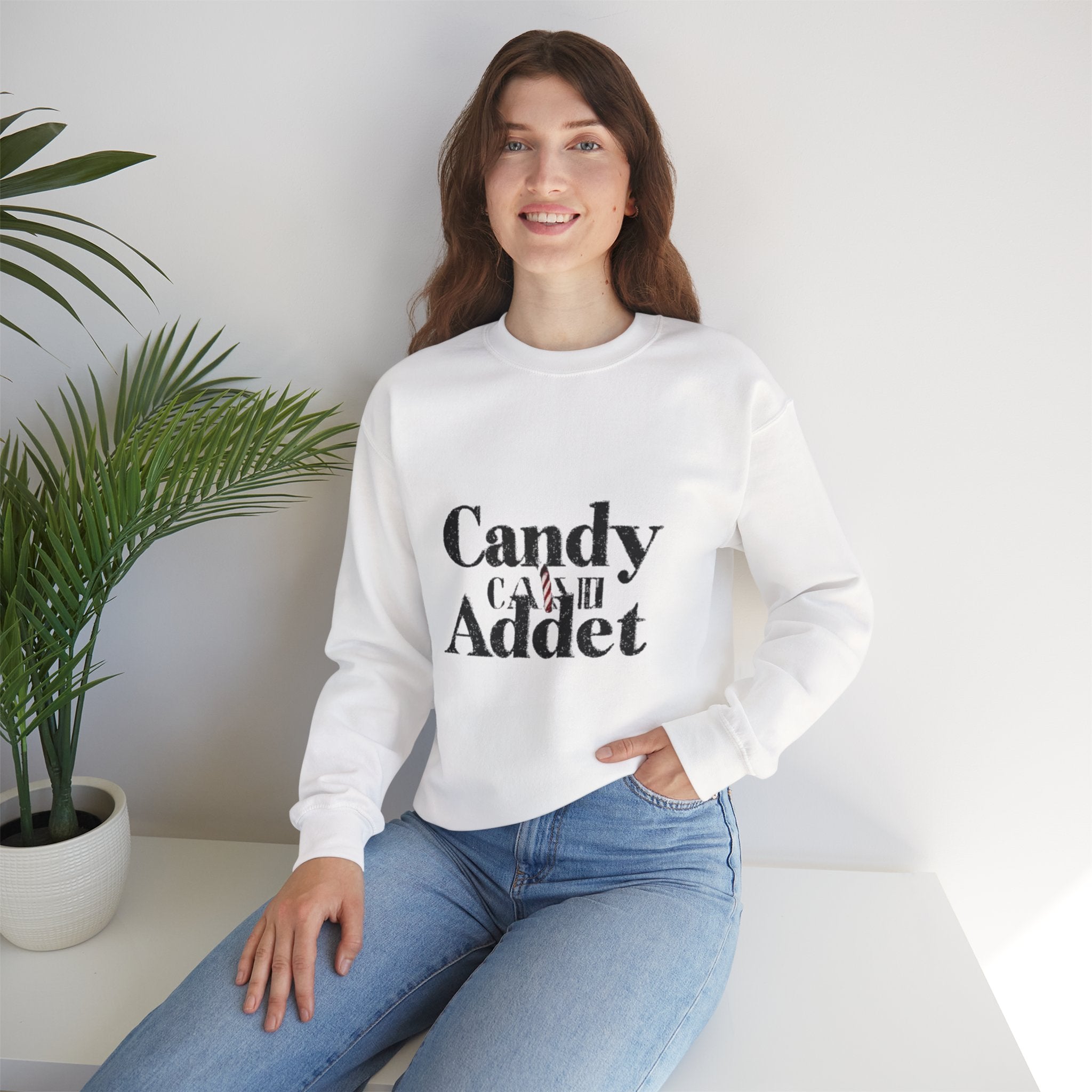Candy Addict Sweatshirt – Retro Typography Candy Lover Crewneck