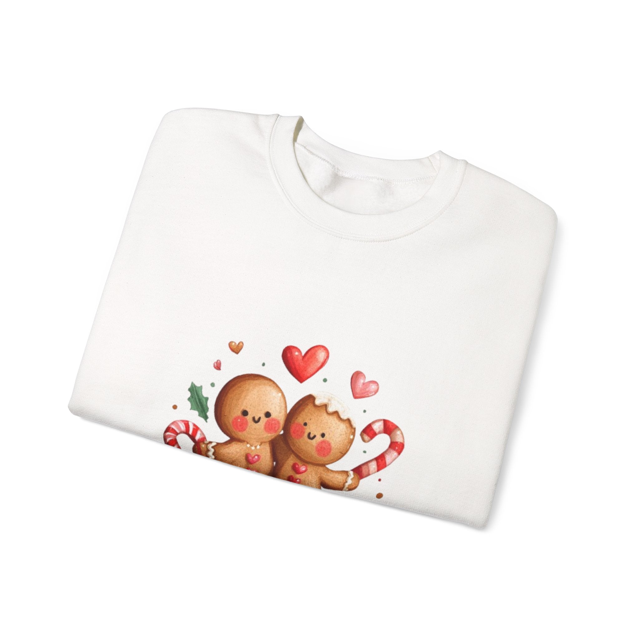 Crewneck Sweatshirt — 'Cookie Love' Cute Gingerbread Couple Holiday Pullover