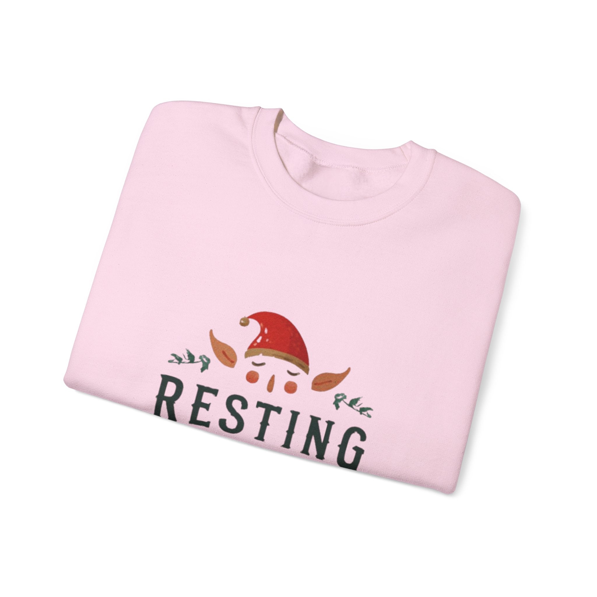 Resting Face Christmas Sweatshirt — Funny Holiday Elf Crewneck