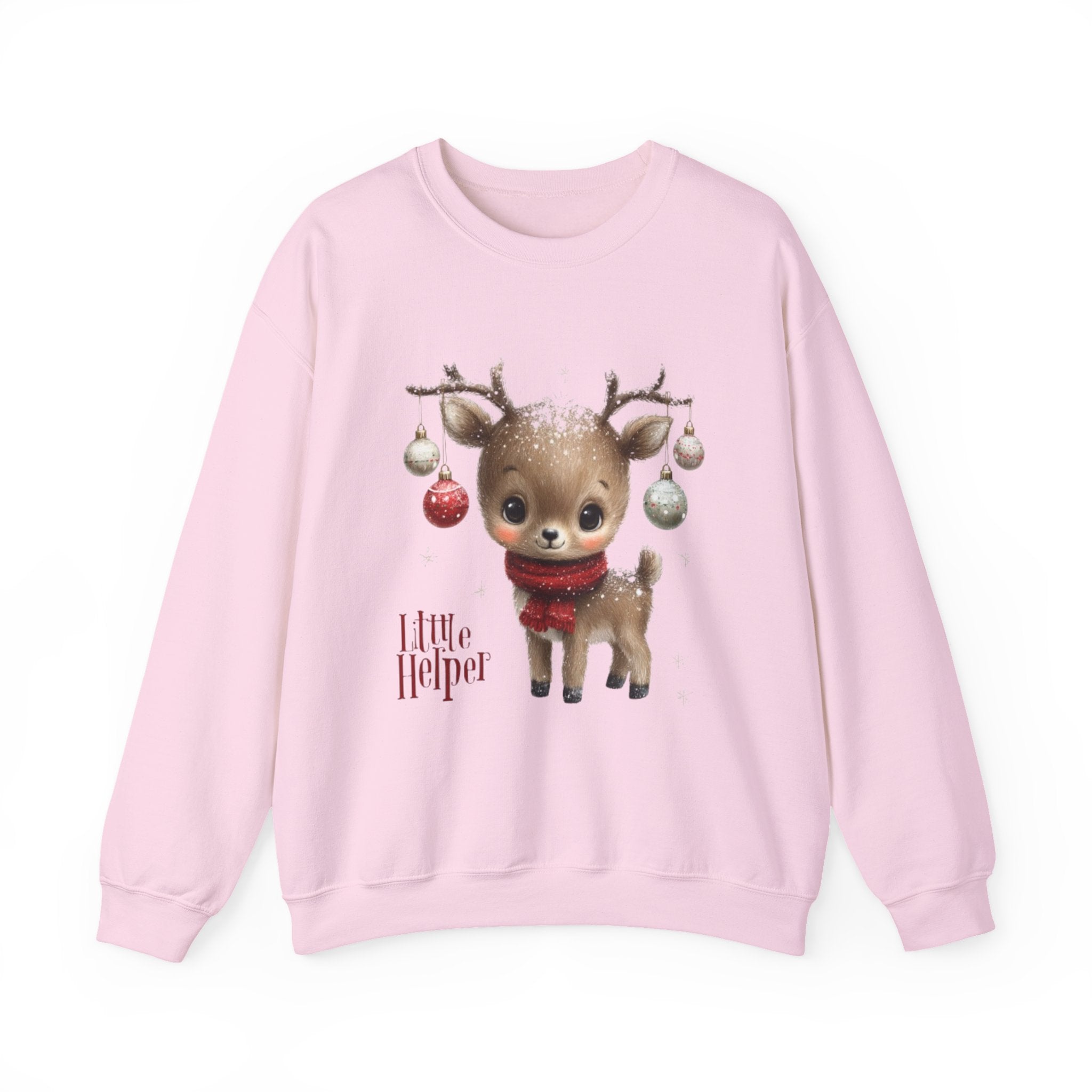 Christmas Reindeer Sweatshirt – 'Little Helper' Cute Holiday Crewneck