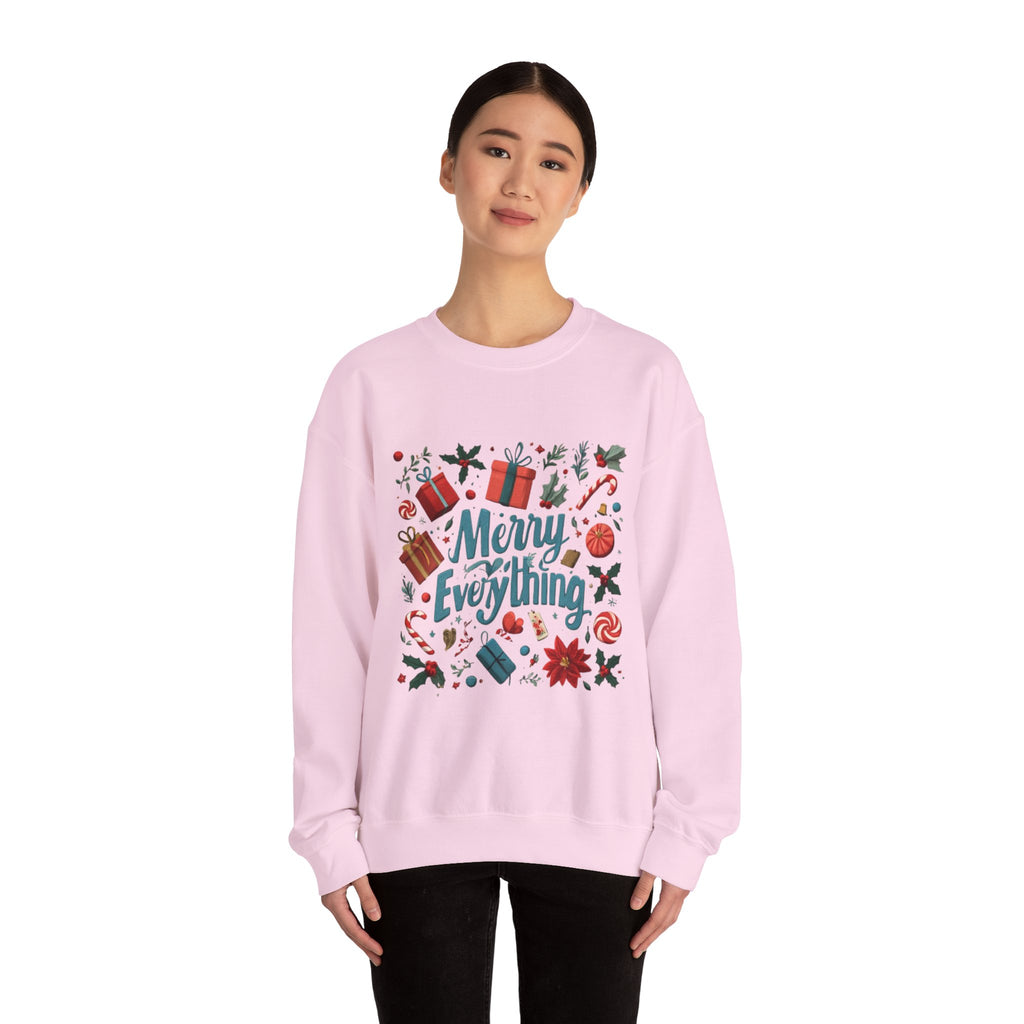 Crewneck Sweatshirt - Merry Everything Holiday Graphic Sweatshirt