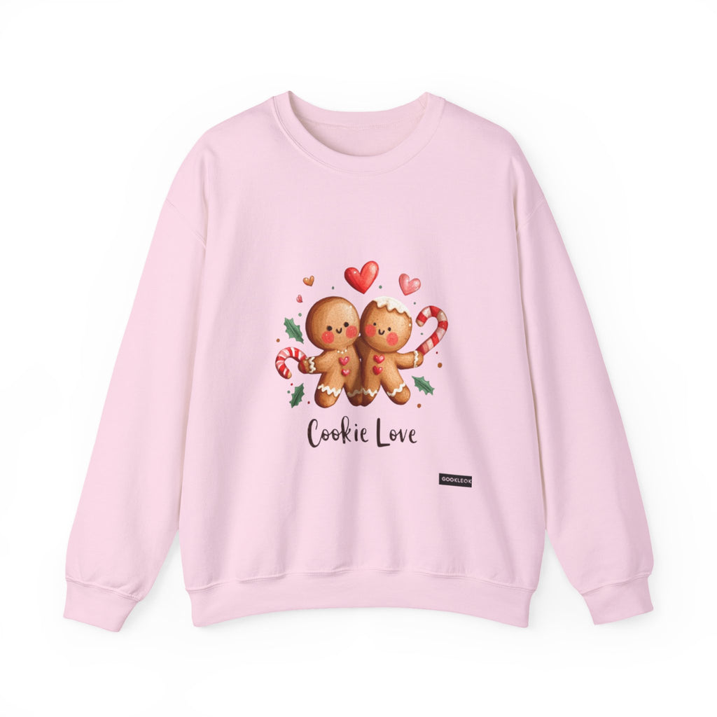 Crewneck Sweatshirt — 'Cookie Love' Cute Gingerbread Couple Holiday Pullover