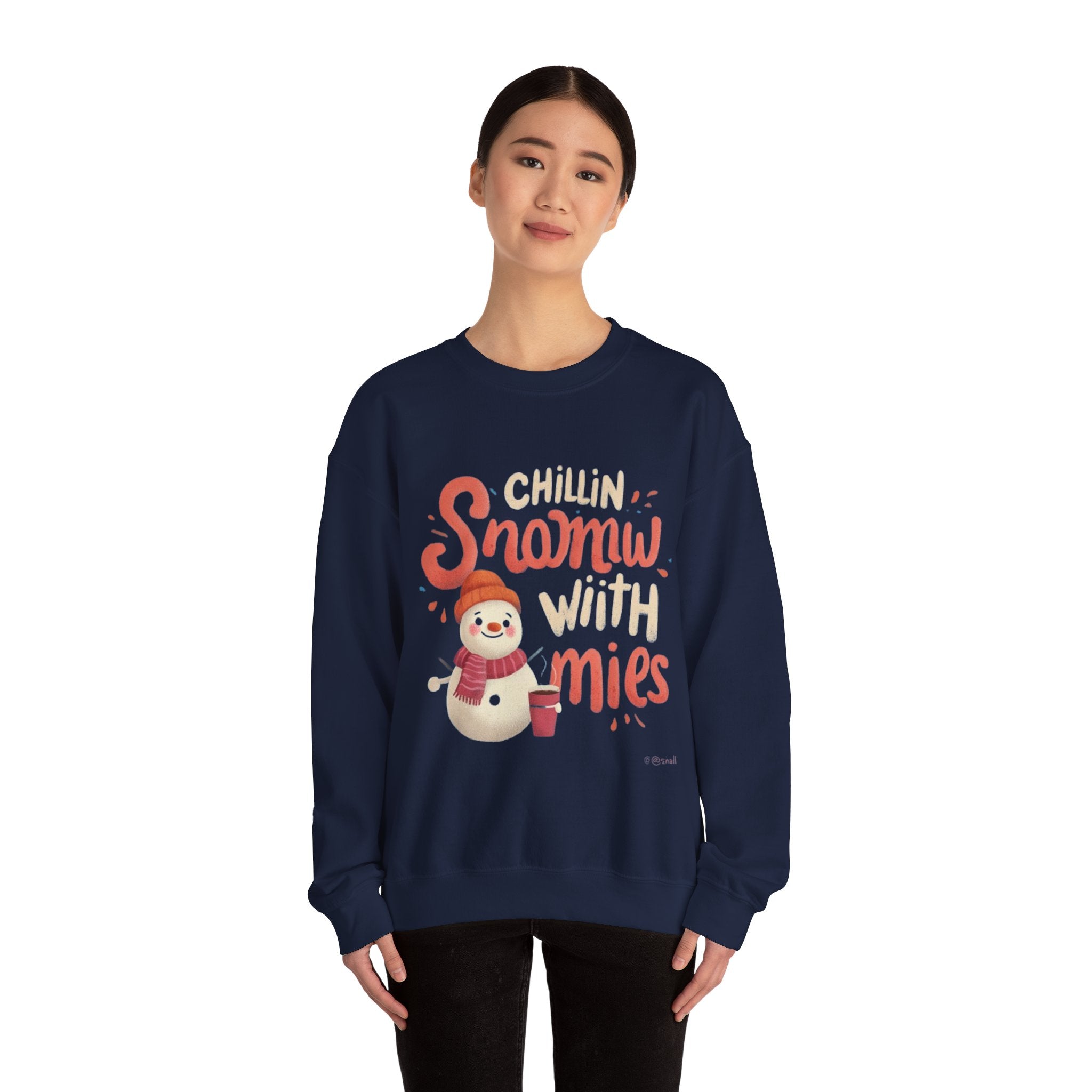 Sweatshirt — "Chillin' Snowman With Smiles" Cozy Holiday Crewneck