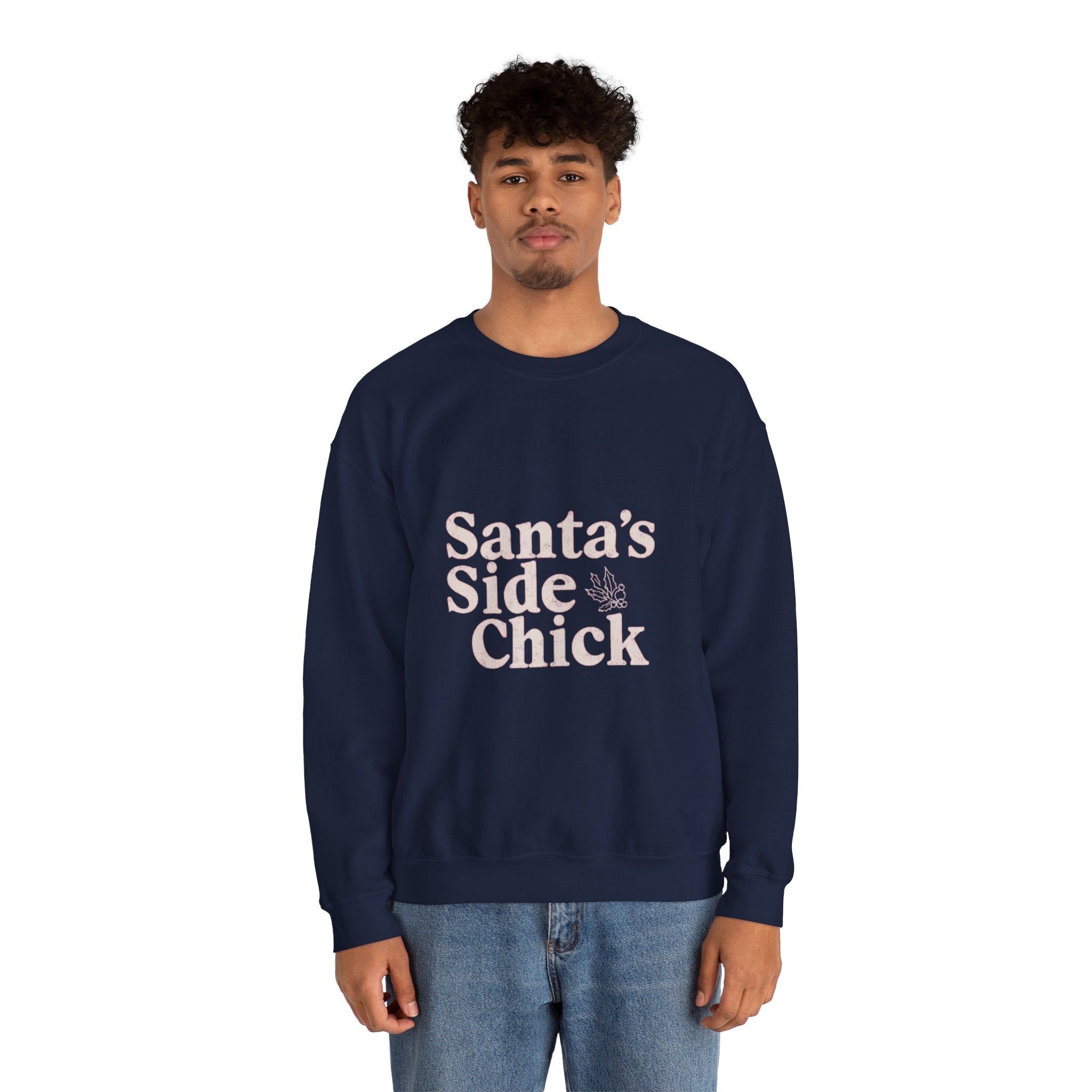 Crewneck Sweatshirt — "Santa's Side Chick" Holiday Graphic Pullover