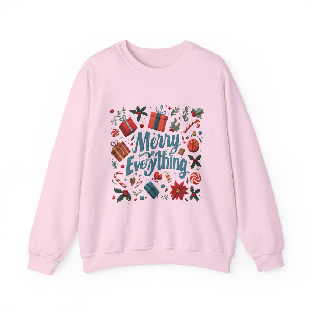 Crewneck Sweatshirt - Merry Everything Holiday Graphic Sweatshirt