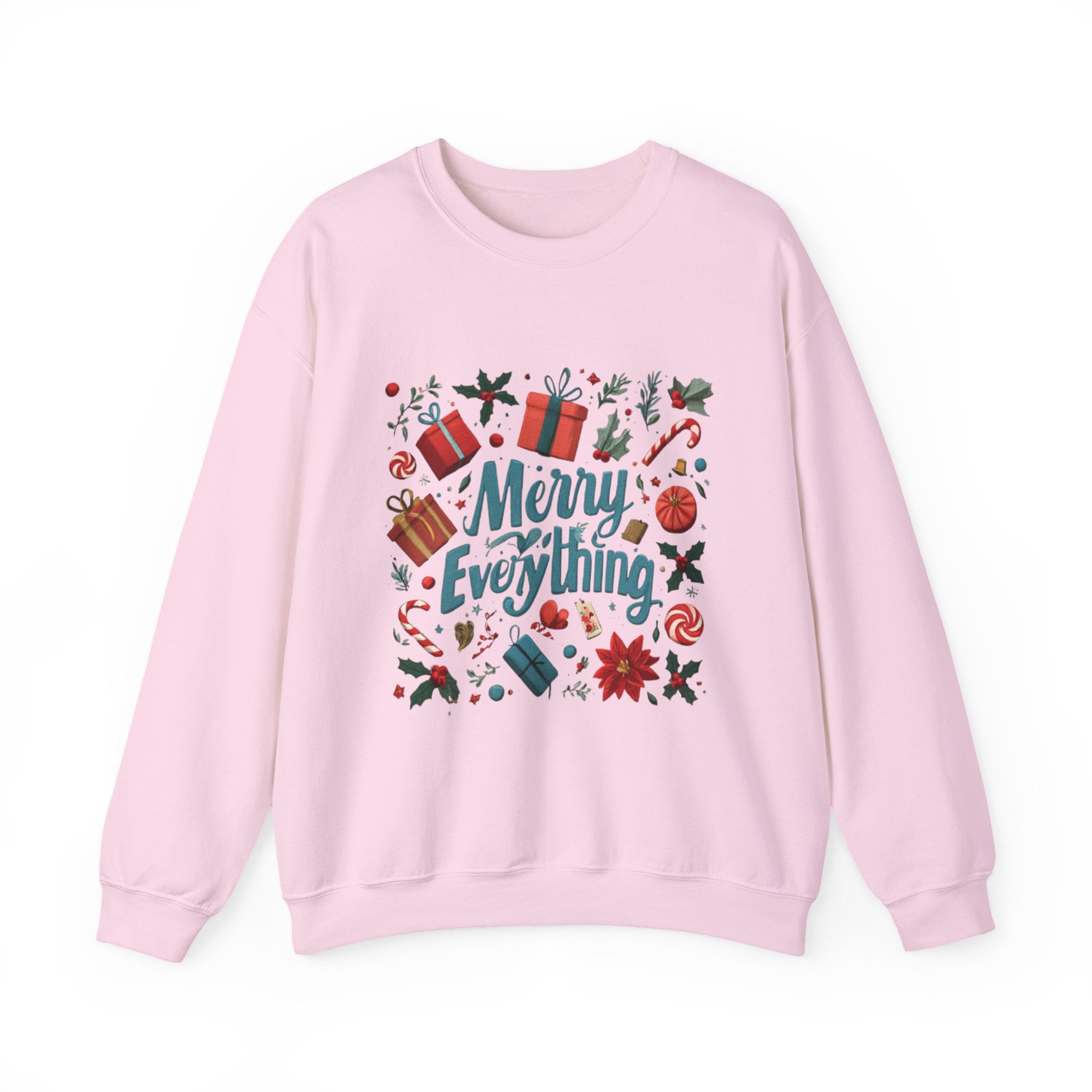 Crewneck Sweatshirt - Merry Everything Holiday Graphic Sweatshirt