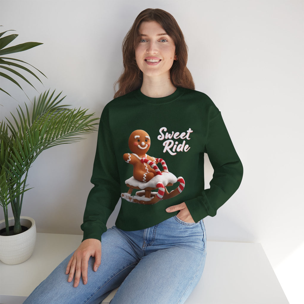 Gingerbread Sled Sweatshirt — "Sweet Ride" Holiday Crewneck