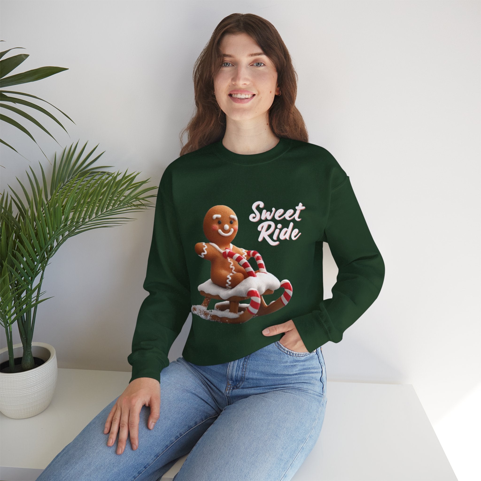 Gingerbread Sled Sweatshirt — "Sweet Ride" Holiday Crewneck