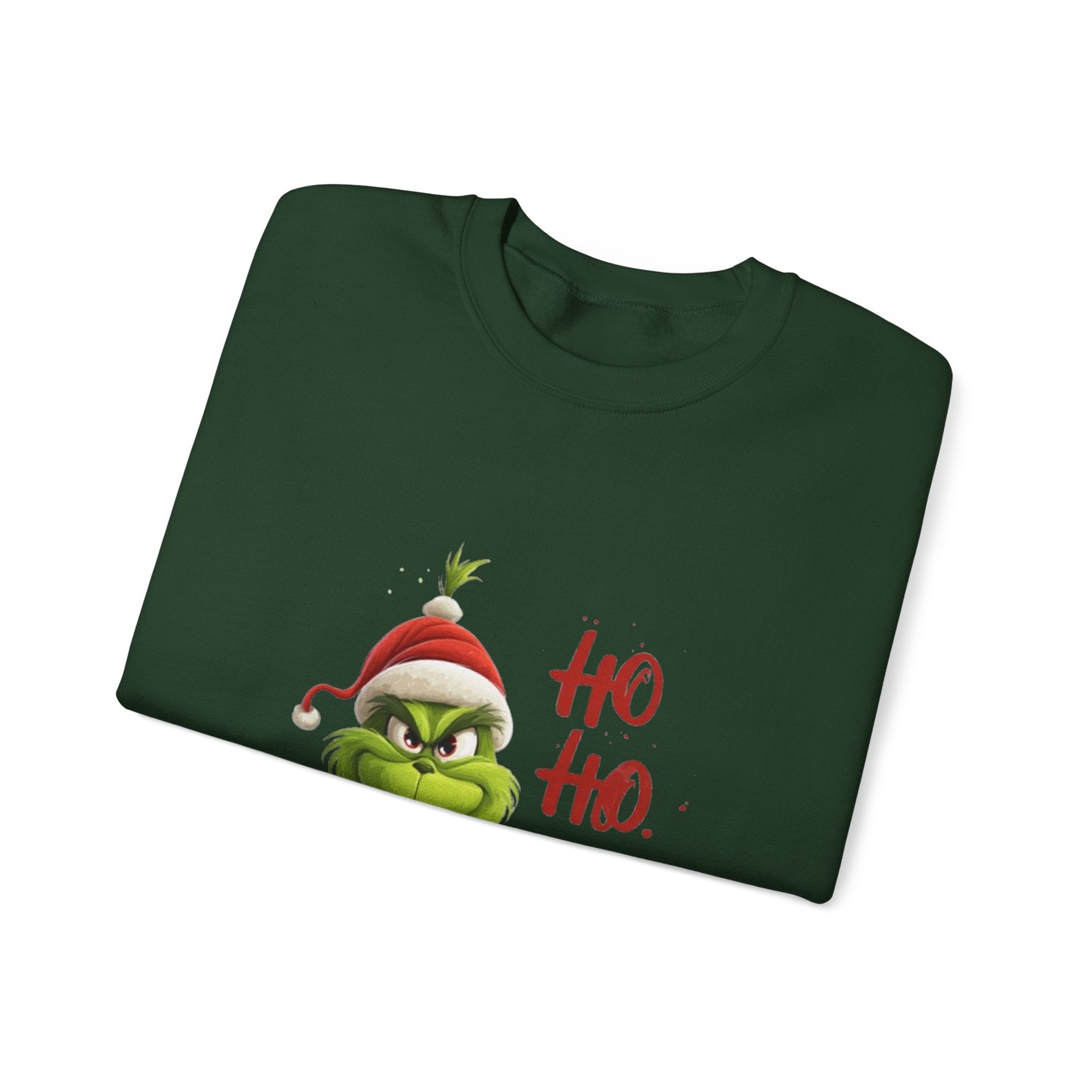 Grumpy Grinch Christmas Sweatshirt – "Ho Ho." Holiday Crewneck