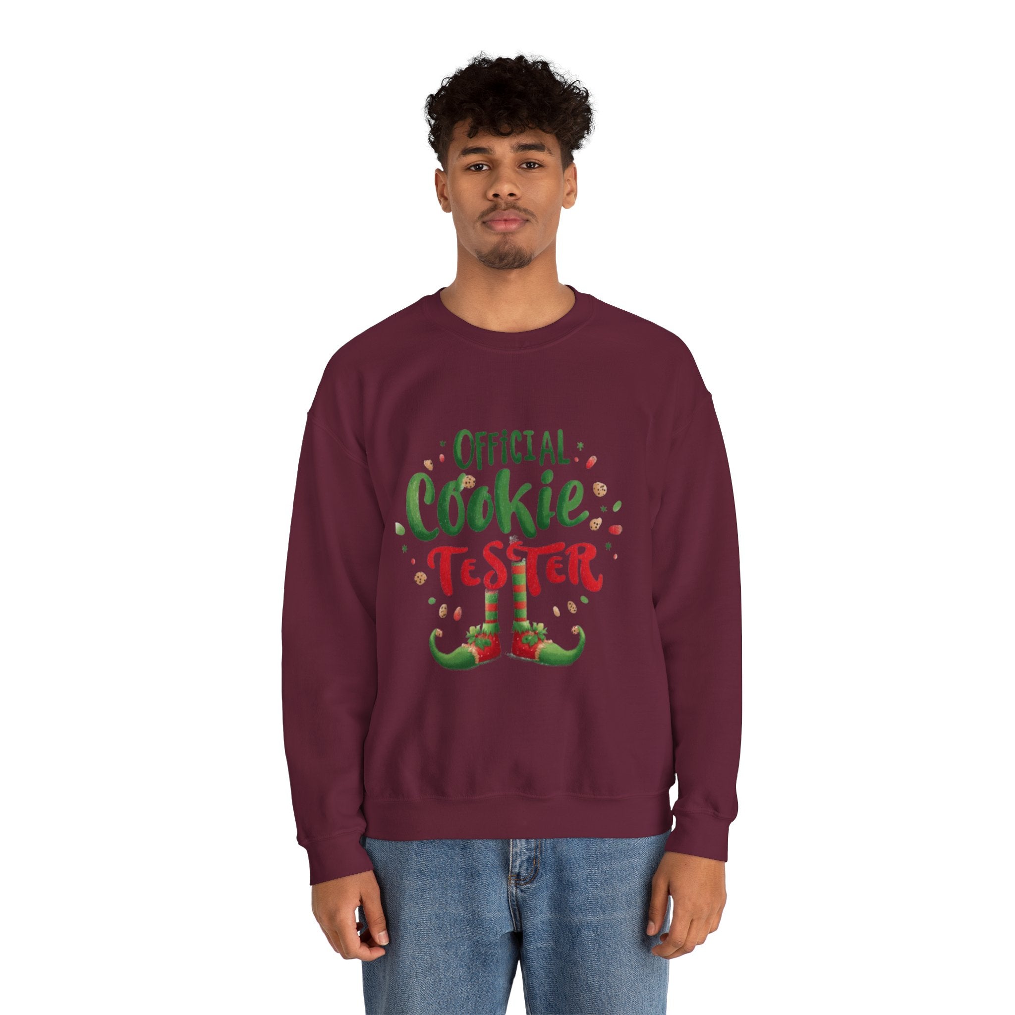 Sweatshirt — "Official Cookie Tester" Christmas Sweatshirt (Holiday Elf Cookie Taster)