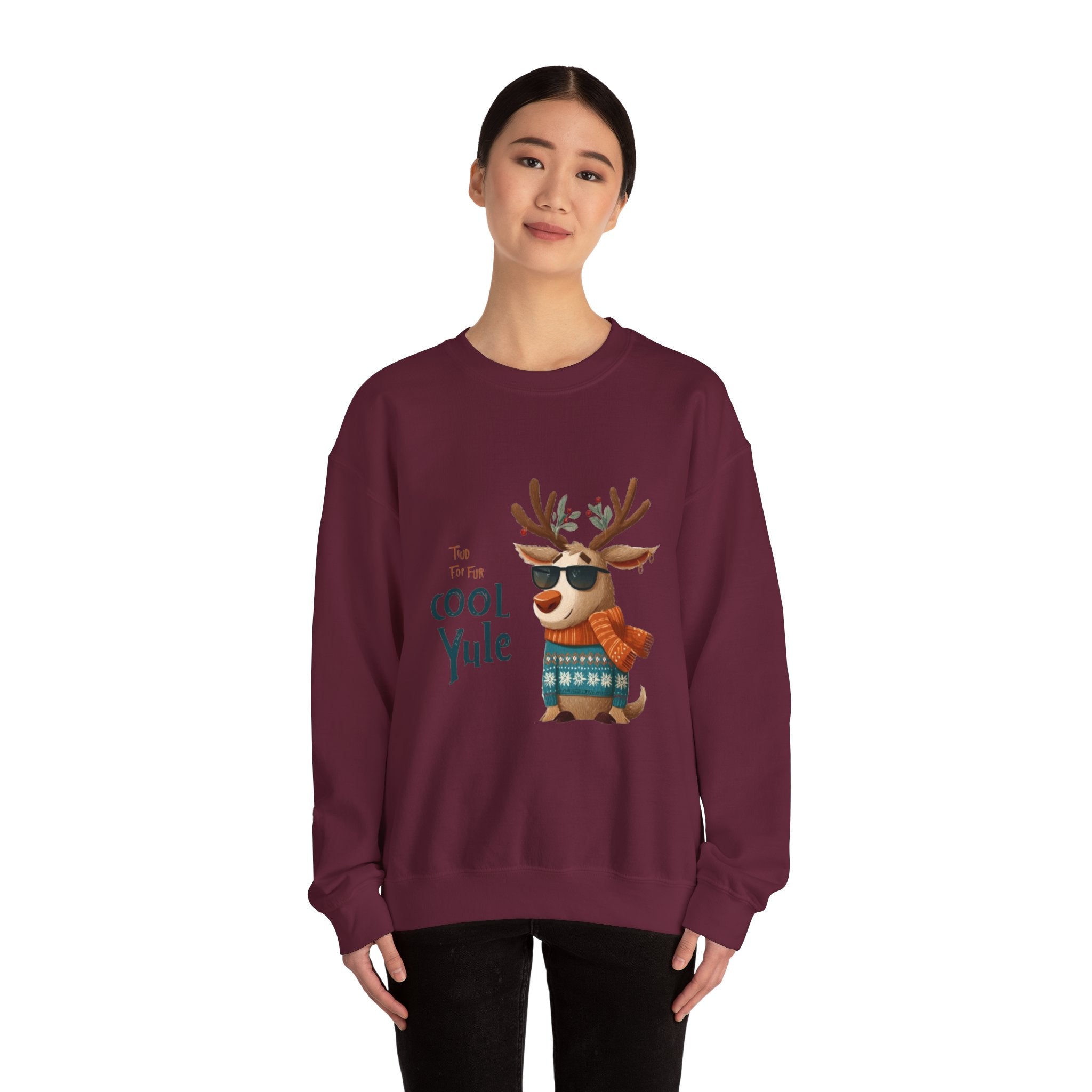 Reindeer 'Cool Yule' Crewneck Sweatshirt — Cute Holiday Graphic