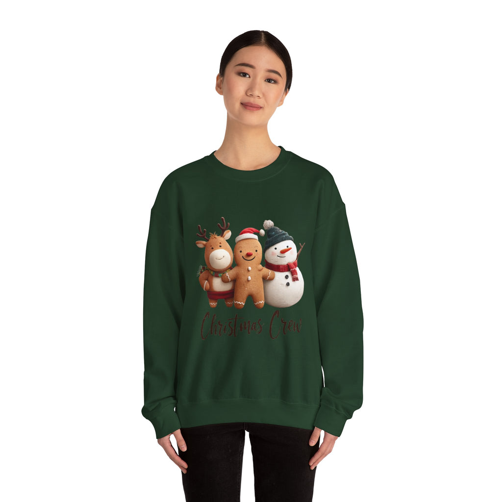 Christmas Crew Sweatshirt — Cute Gingerbread, Reindeer & Snowman Holiday Pullover
