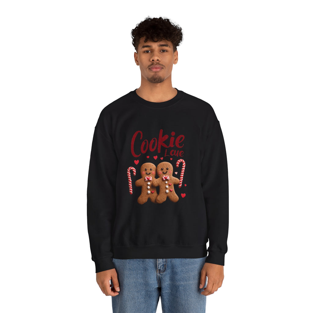 Crewneck Sweatshirt — "Cookie Love" Gingerbread Couple Holiday Sweater