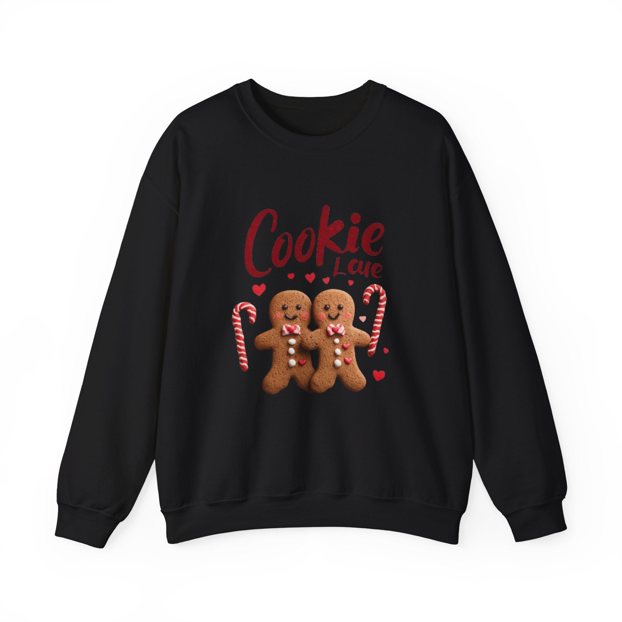 Crewneck Sweatshirt — "Cookie Love" Gingerbread Couple Holiday Sweater