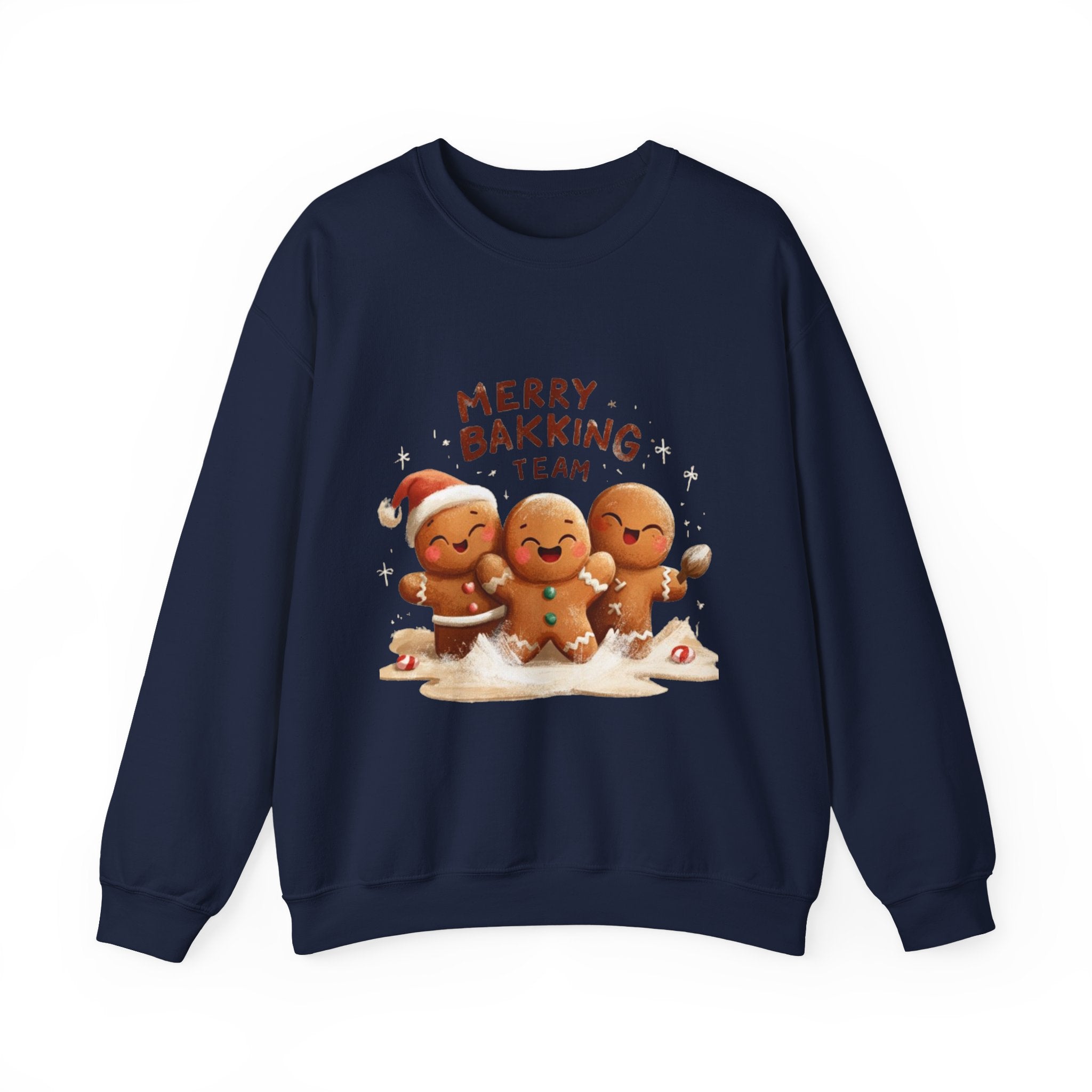 Holiday Sweatshirt - "Merry Baking Team" Gingerbread Crewneck