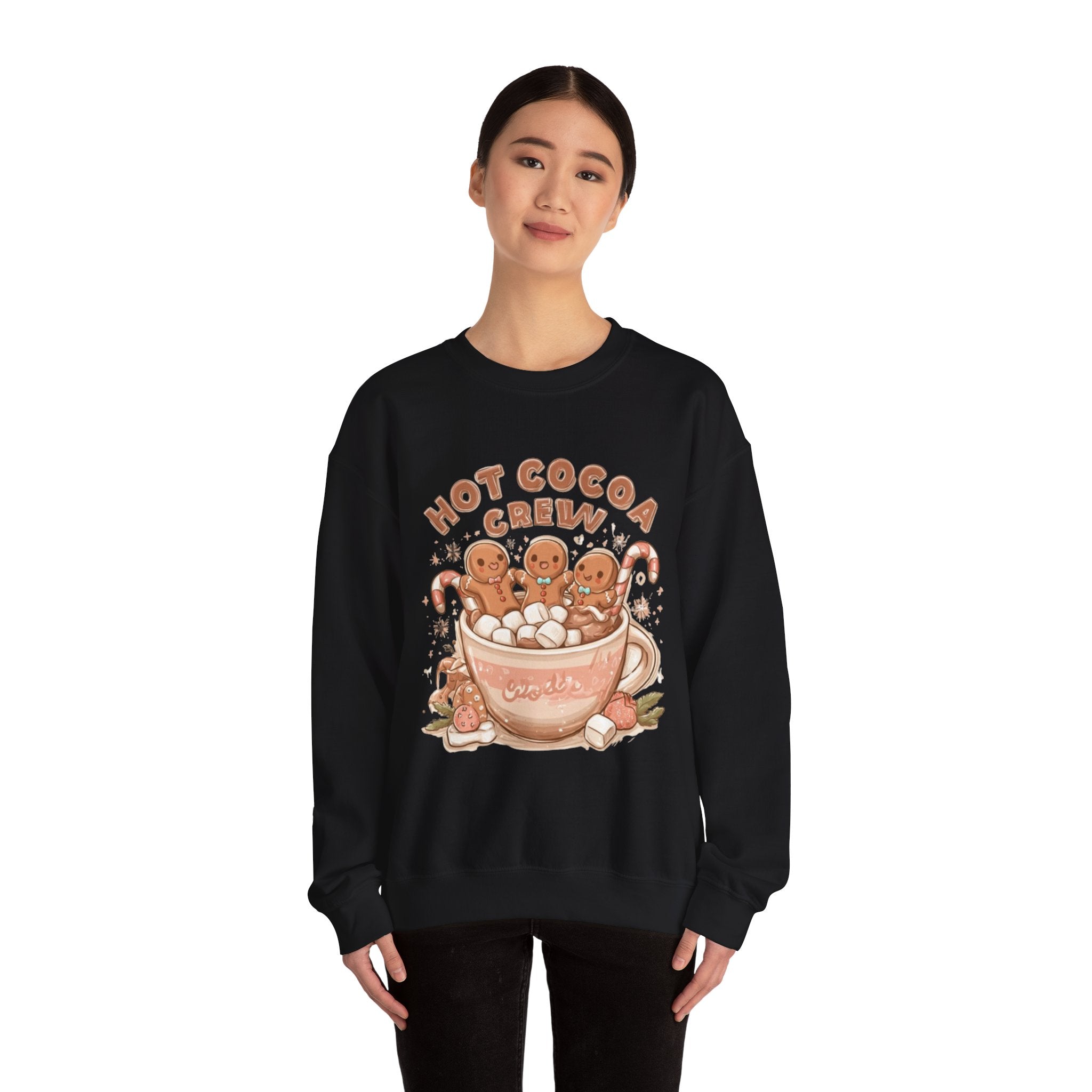 Hot Cocoa Crew Sweatshirt — Cute Gingerbread Mug Holiday Pullover