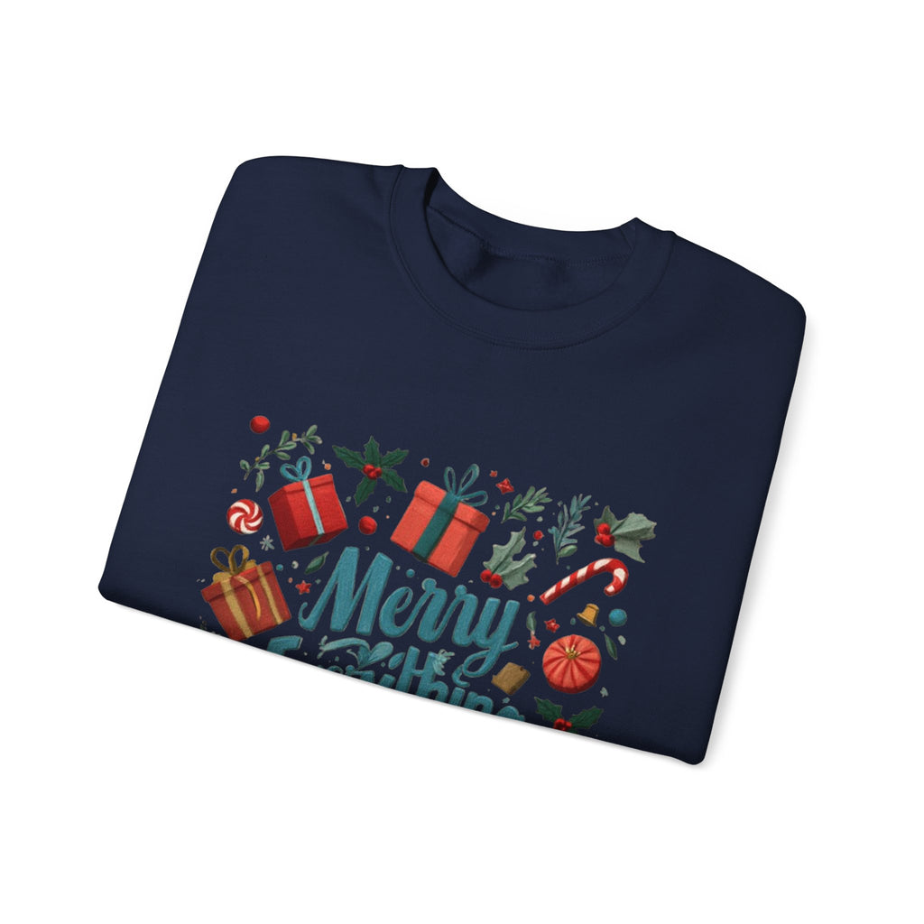 Crewneck Sweatshirt - Merry Everything Holiday Graphic Sweatshirt