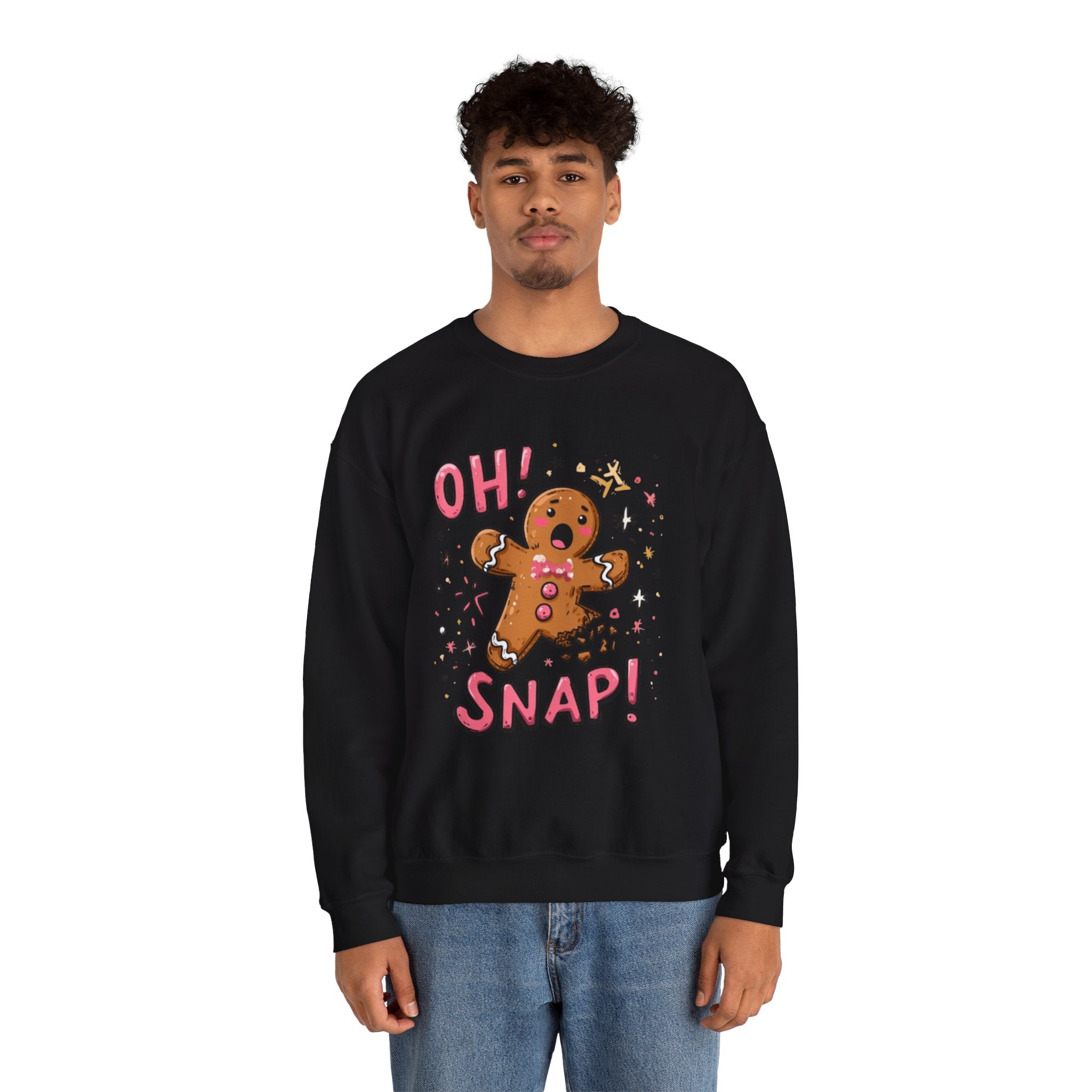 Gingerbread "Oh! Snap!" Crewneck Sweatshirt — Funny Holiday Christmas Sweater