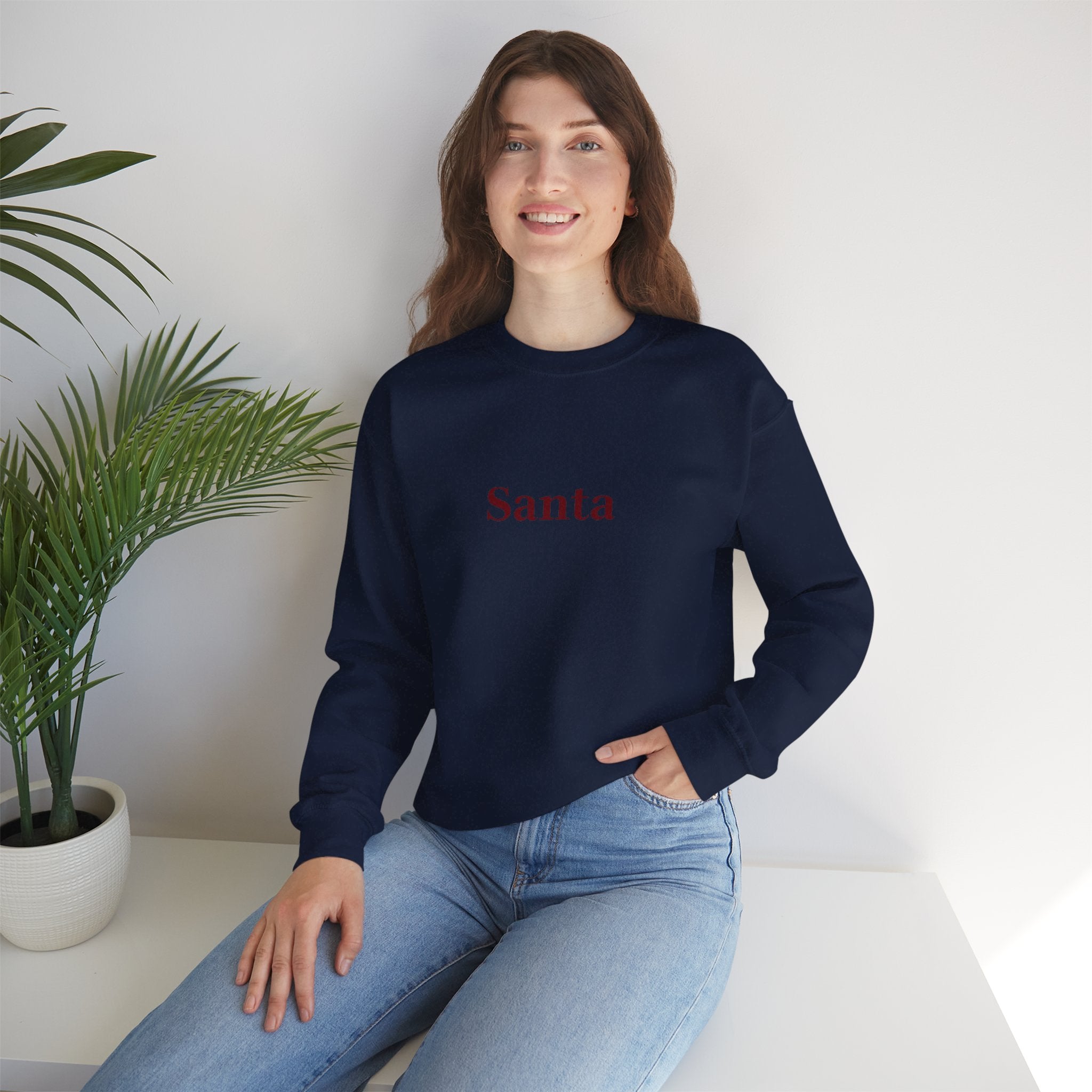 Santa Crewneck Sweatshirt — Minimal Holiday Pullover