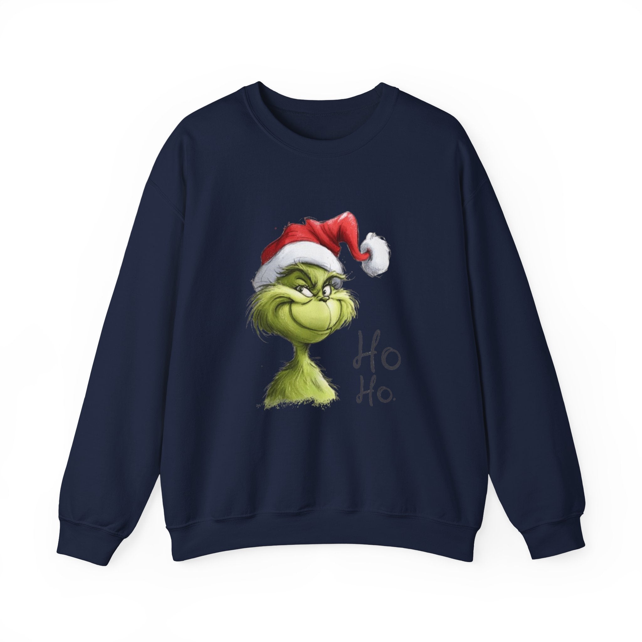Grinch Santa Crewneck Sweatshirt — 'Ho Ho' Holiday Sweater
