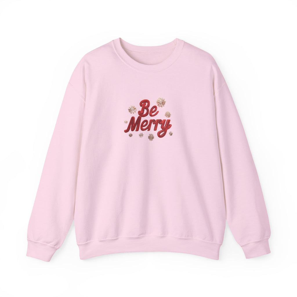 Be Merry Crewneck Sweatshirt — Festive Holiday Graphic Sweatshirt
