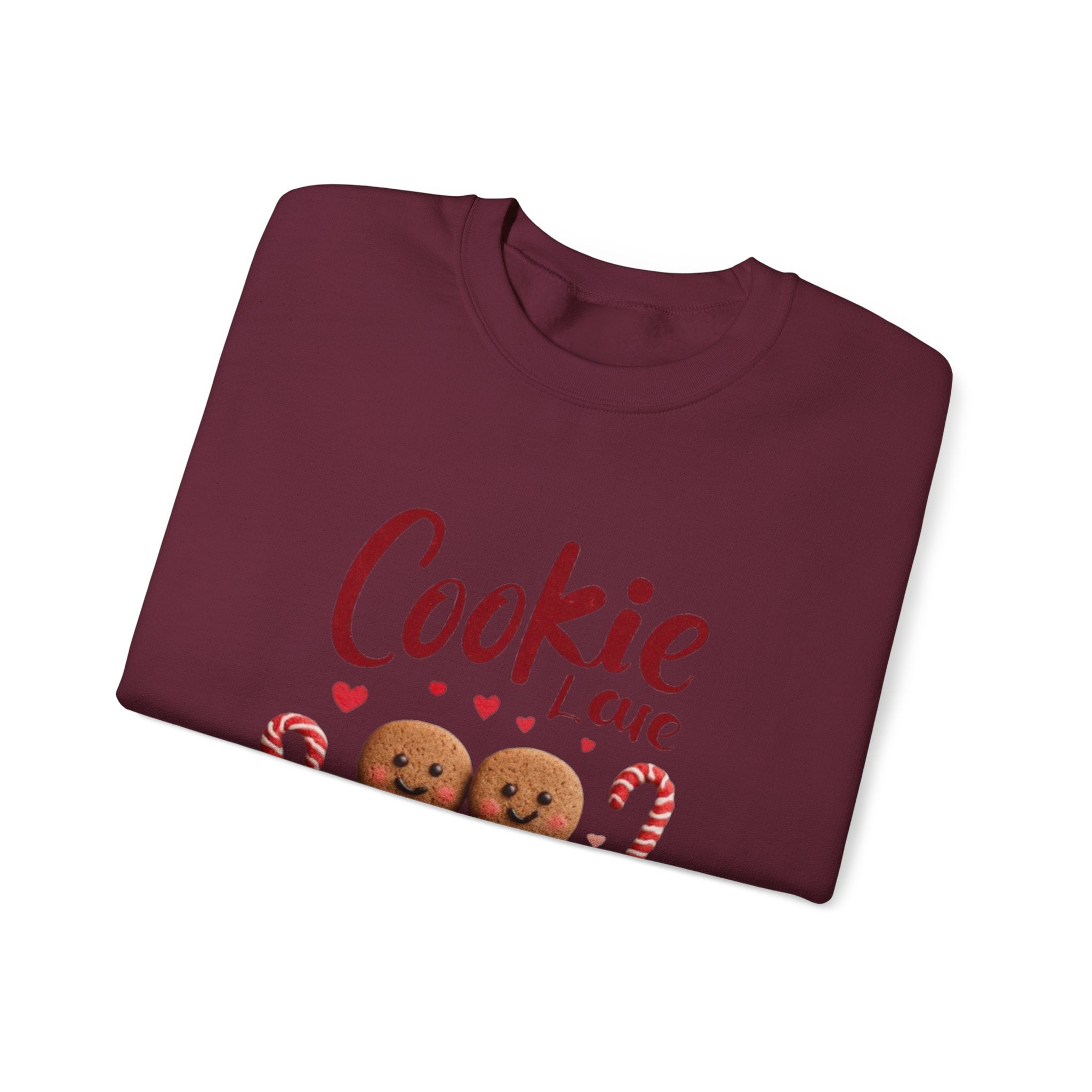 Crewneck Sweatshirt — "Cookie Love" Gingerbread Couple Holiday Sweater