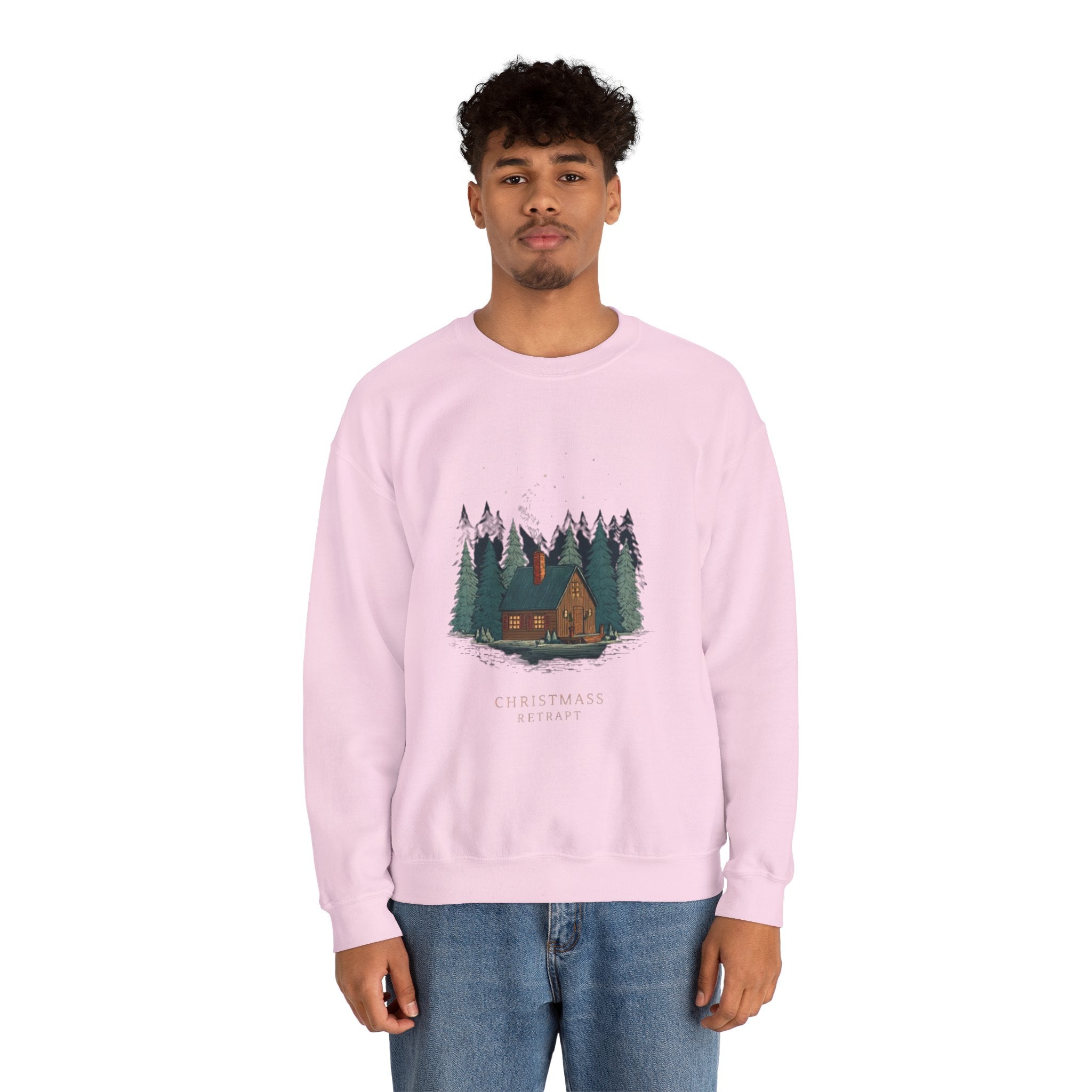 Cabin in the Pines Sweatshirt — 'Christmas at Home' Cozy Holiday Crewneck