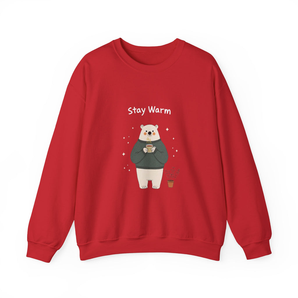 Bear with Coffee Crewneck Sweatshirt — Cozy Cute Graphic Pullover