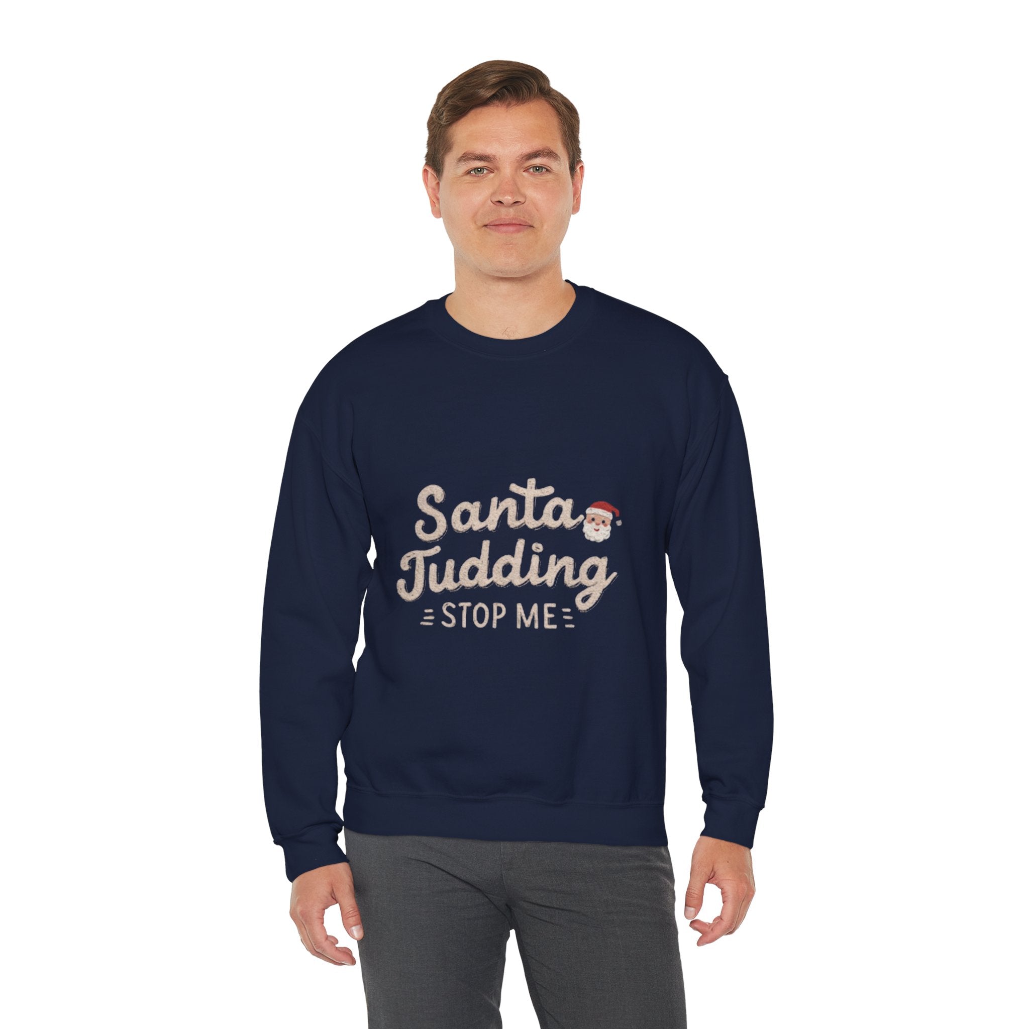 Santa Judging Stop Me Sweatshirt — Funny Christmas Crewneck
