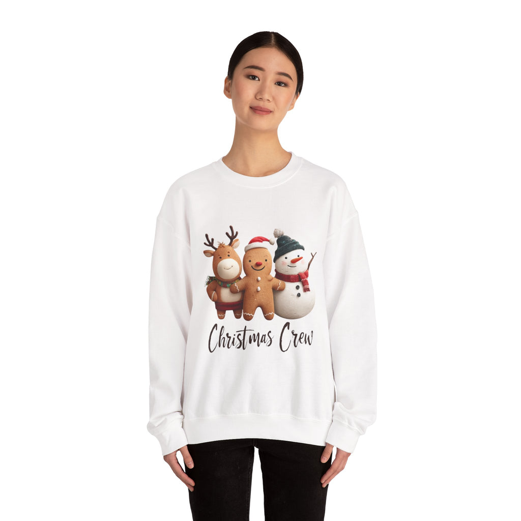 Christmas Crew Sweatshirt — Cute Gingerbread, Reindeer & Snowman Holiday Pullover