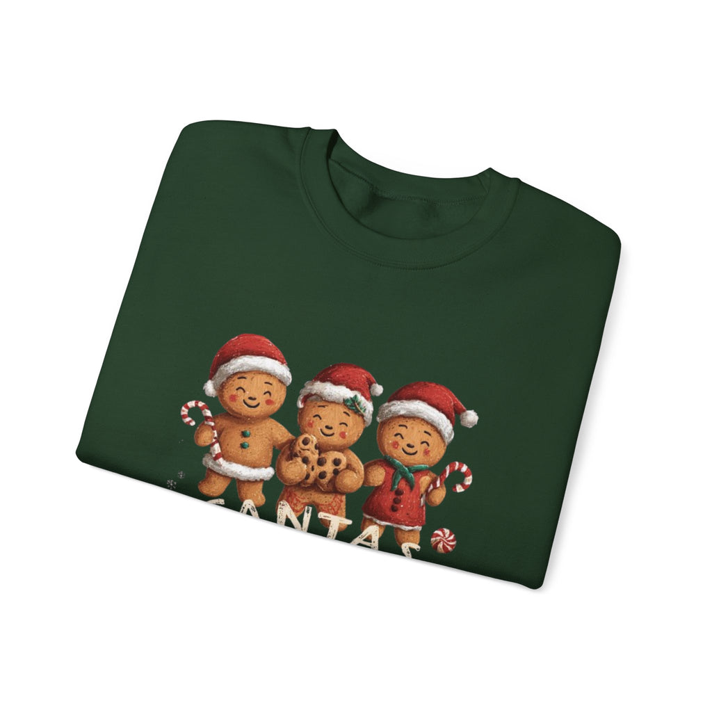 Santa's Cookies Crewneck Sweatshirt — 'Santa's Cookies Cookie Crew' Gingerbread Holiday Pullover