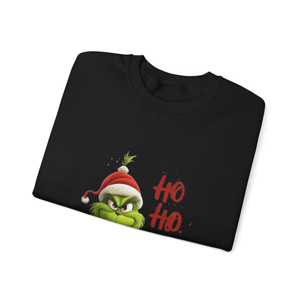 Grumpy Grinch Christmas Sweatshirt – "Ho Ho." Holiday Crewneck