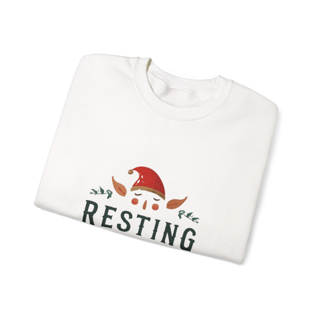 Resting Face Christmas Sweatshirt — Funny Holiday Elf Crewneck