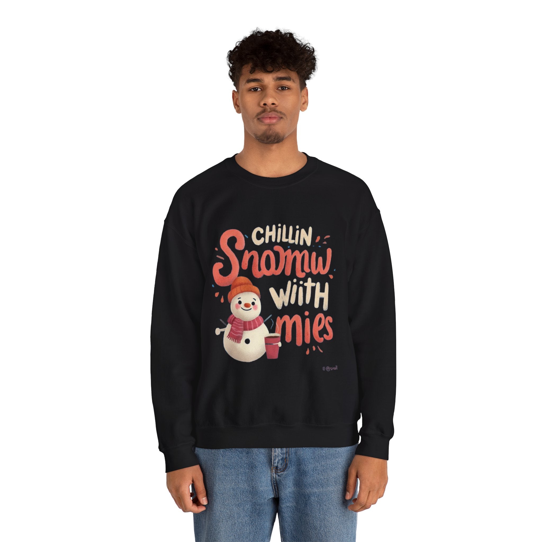 Sweatshirt — "Chillin' Snowman With Smiles" Cozy Holiday Crewneck