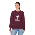 Oh Deer Sweatshirt — Cute Deer Head Graphic Holiday Crewneck