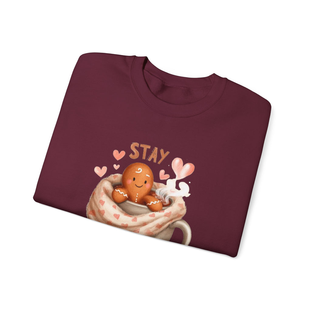 Sweatshirt — "Stay Coz & Sweet" Hot Cocoa Gingerbread Crewneck