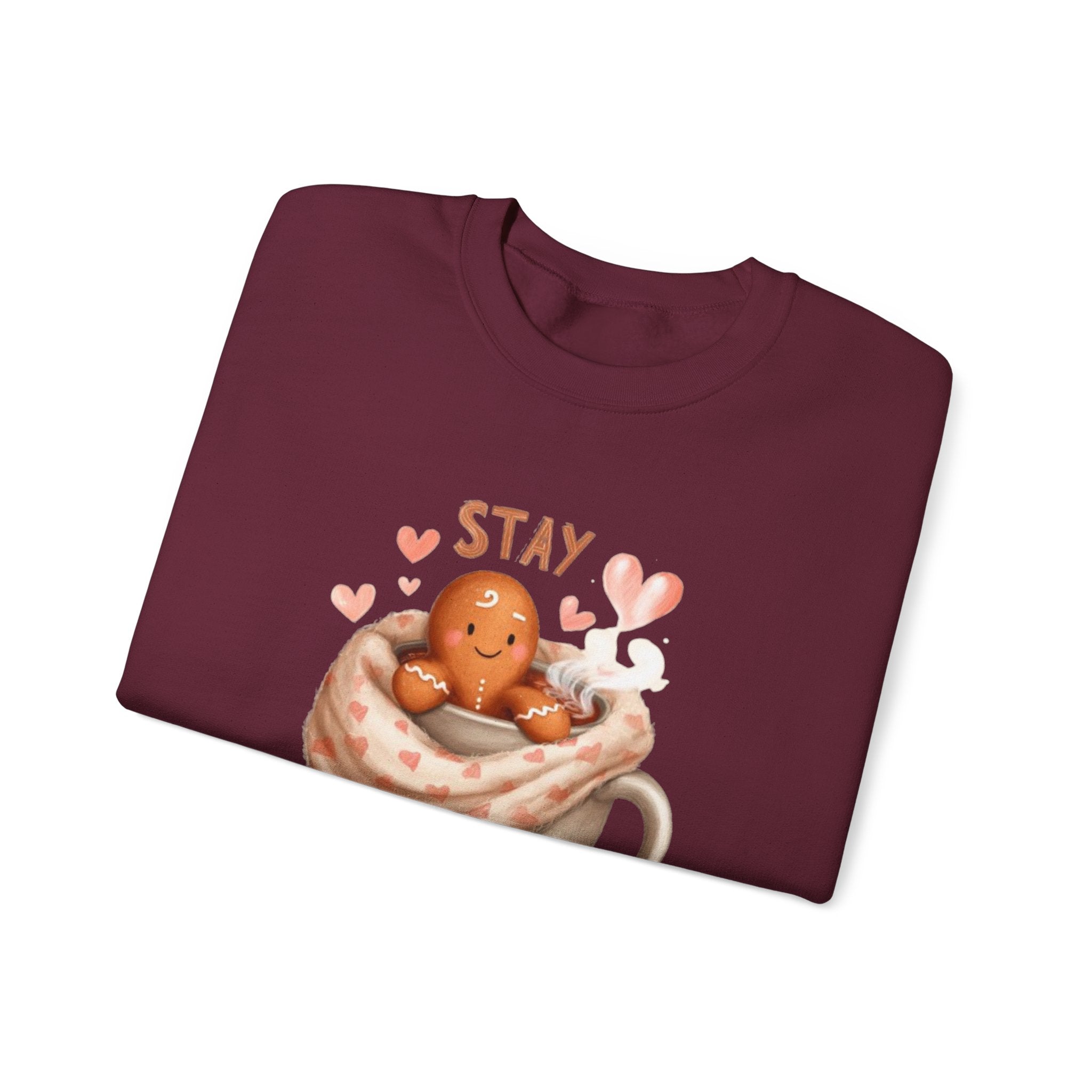 Sweatshirt — "Stay Coz & Sweet" Hot Cocoa Gingerbread Crewneck
