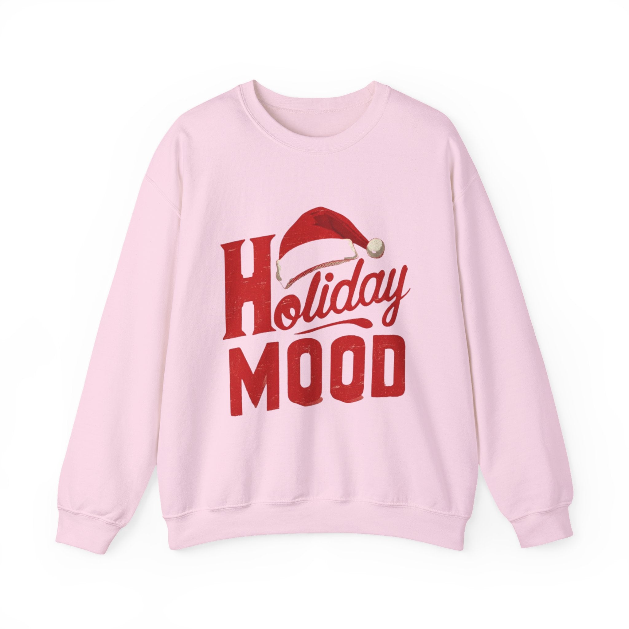 Holiday Mood Sweatshirt – Festive Santa Hat Christmas Crewneck