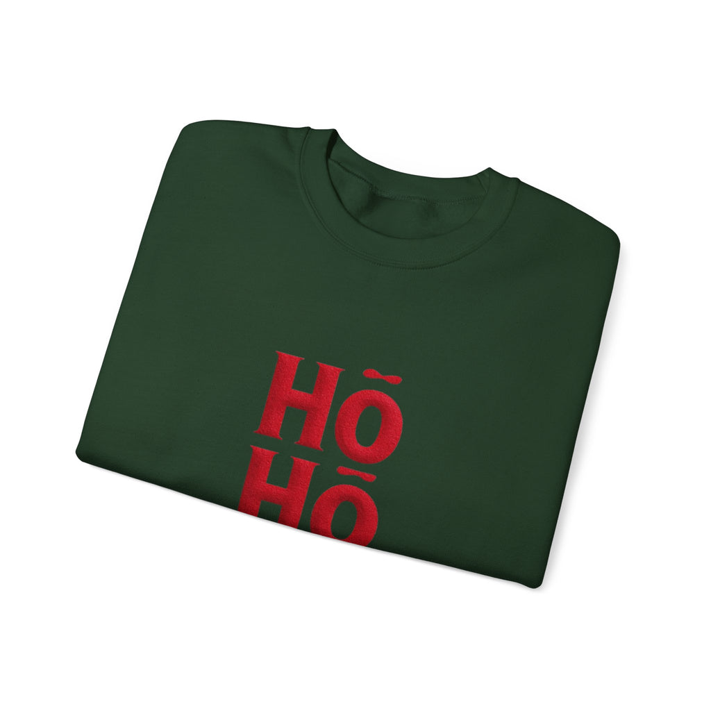 Holiday Crewneck Sweatshirt – Red “HŌ HŌ.” Christmas Sweater Tee