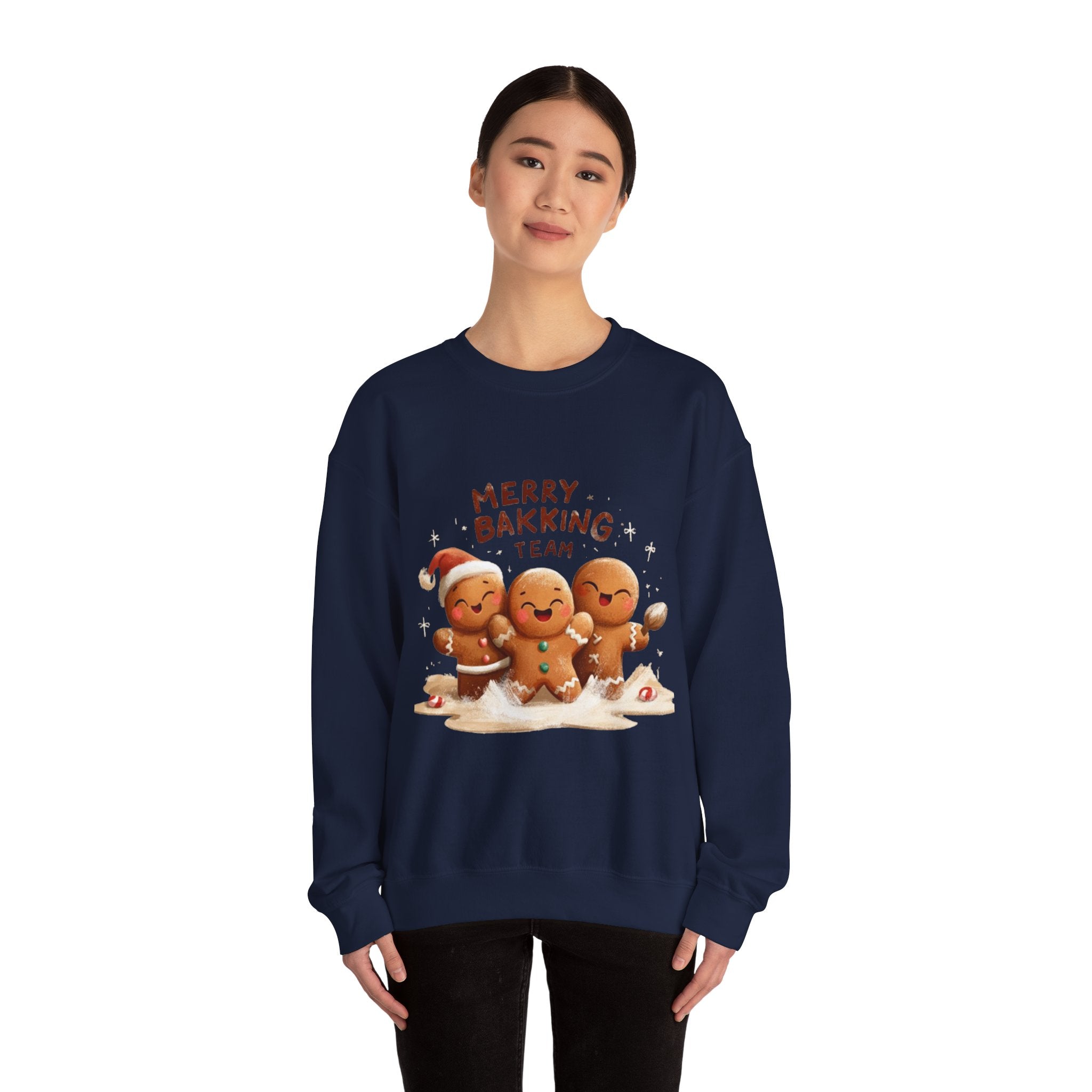 Holiday Sweatshirt - "Merry Baking Team" Gingerbread Crewneck