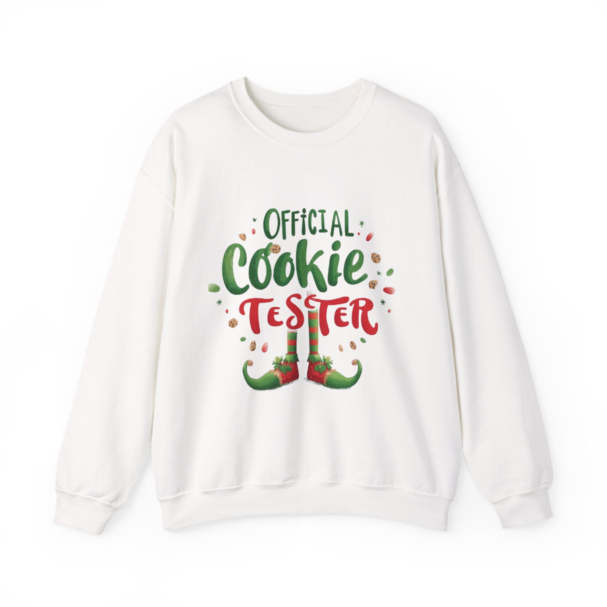 Sweatshirt — "Official Cookie Tester" Christmas Sweatshirt (Holiday Elf Cookie Taster)