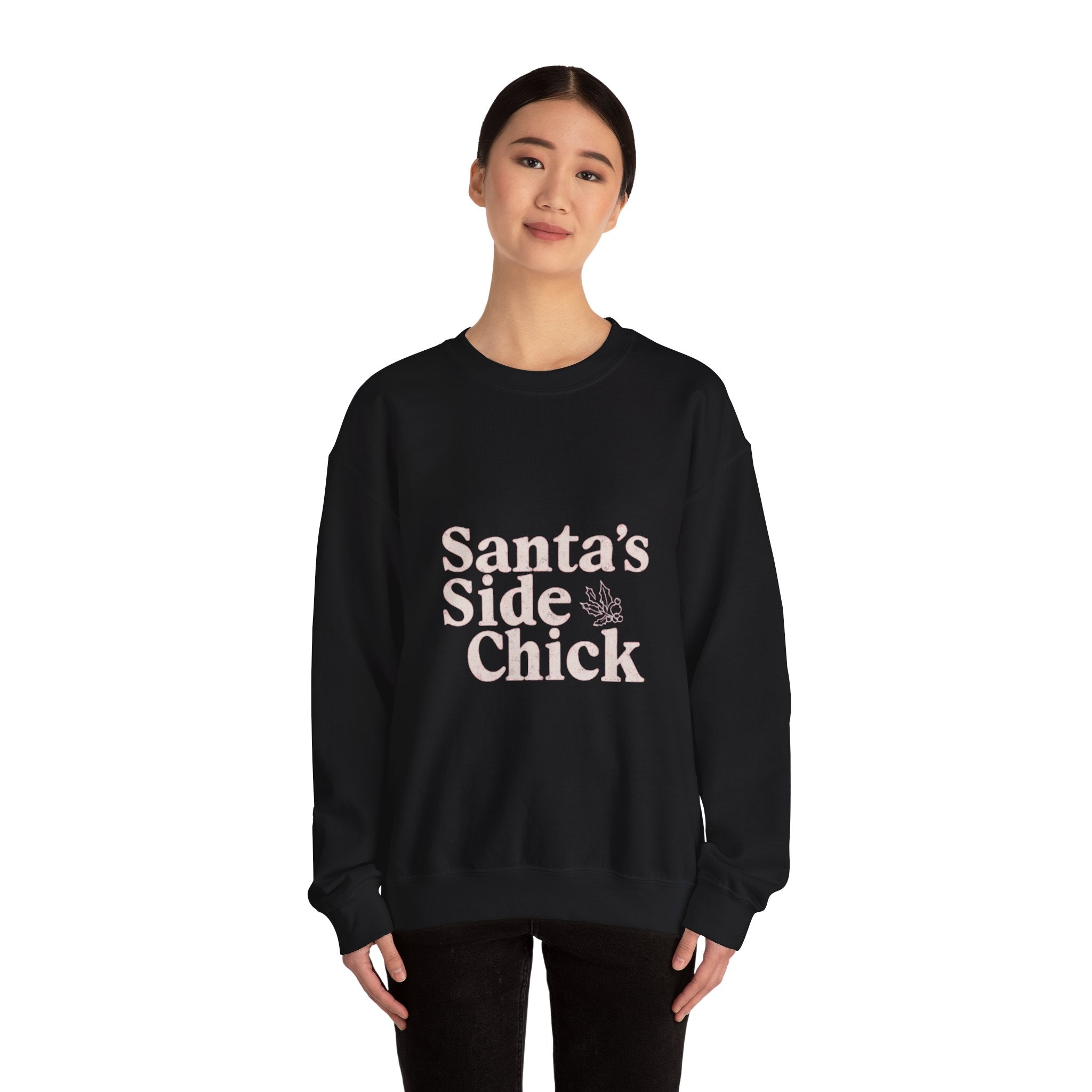 Crewneck Sweatshirt — "Santa's Side Chick" Holiday Graphic Pullover