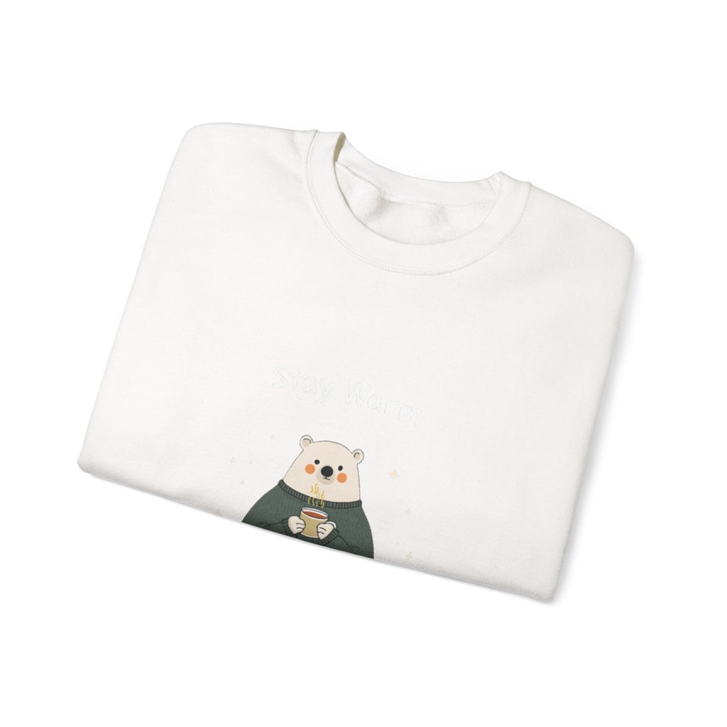 Bear with Coffee Crewneck Sweatshirt — Cozy Cute Graphic Pullover